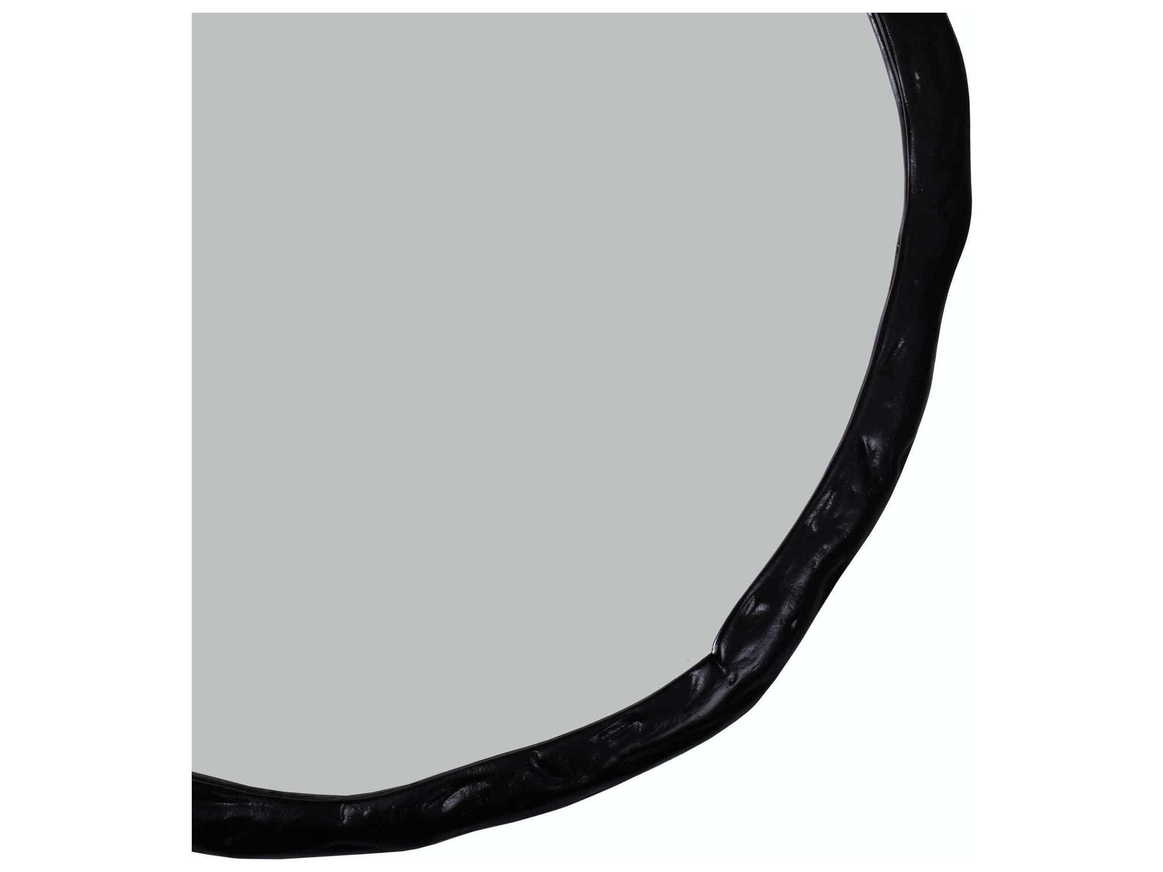 Moe's Home Foundry Black Round Wall Mirror