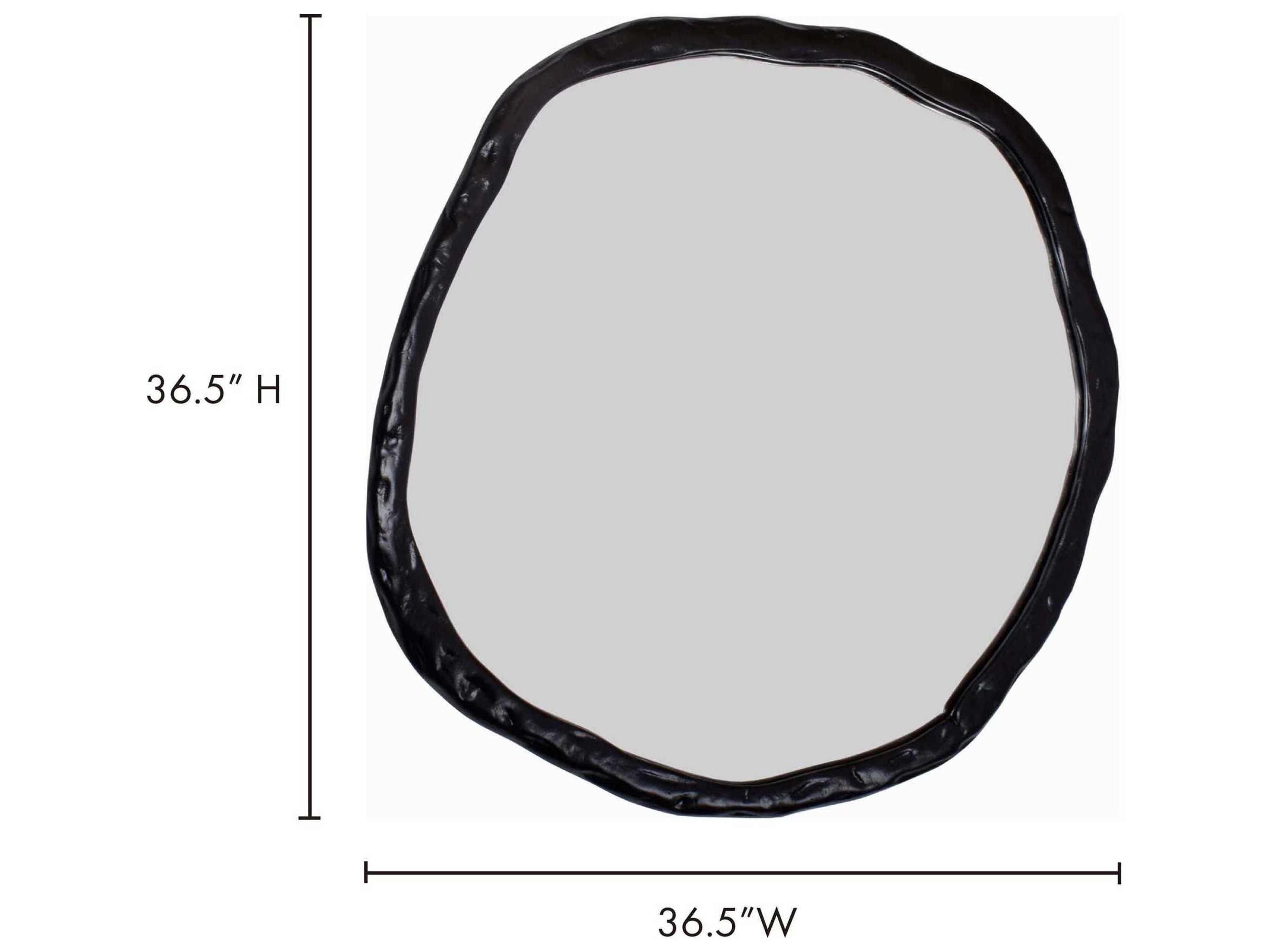 Moe's Home Foundry Black Round Wall Mirror