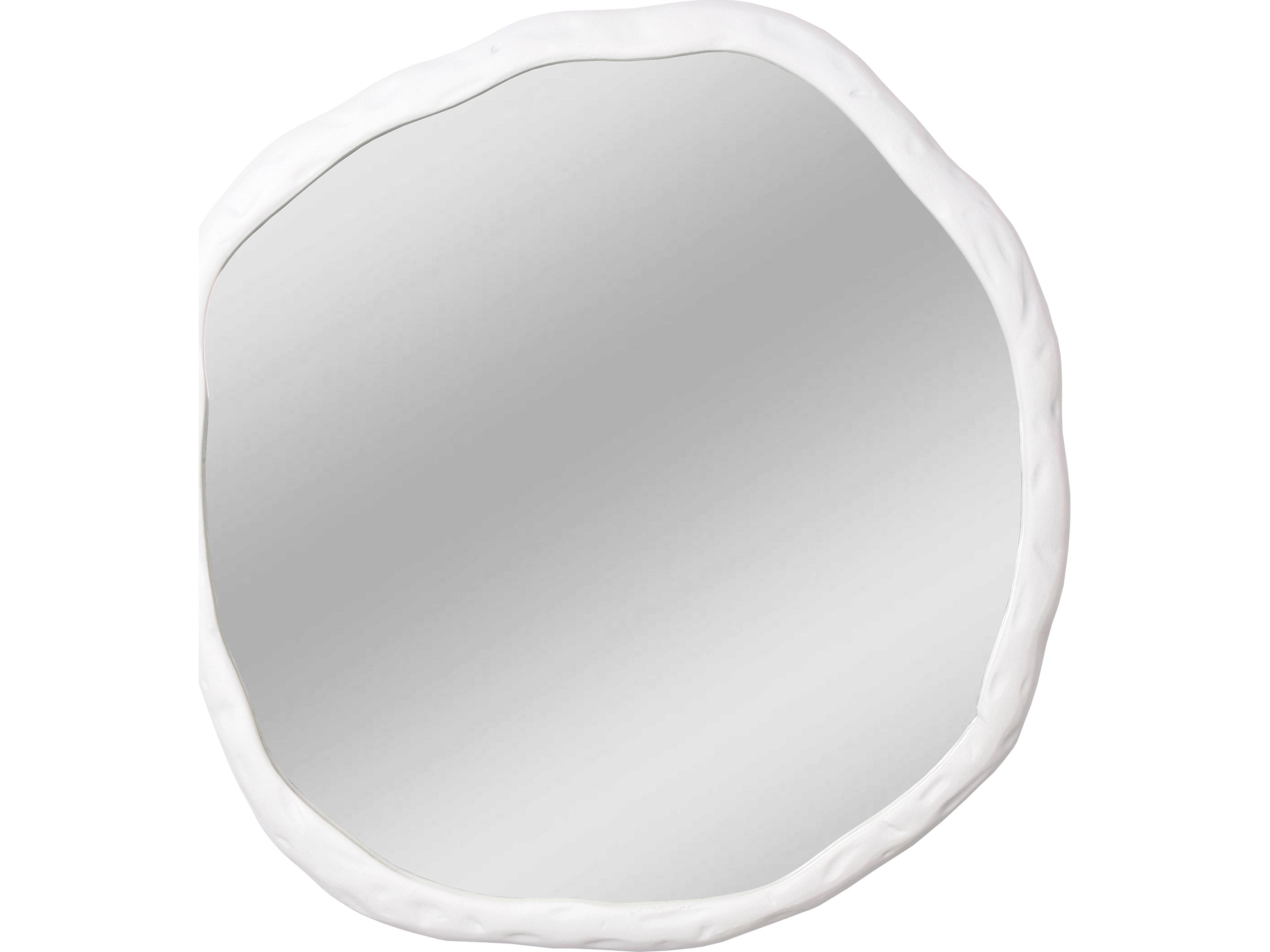 Foundry White Round Wall Mirror