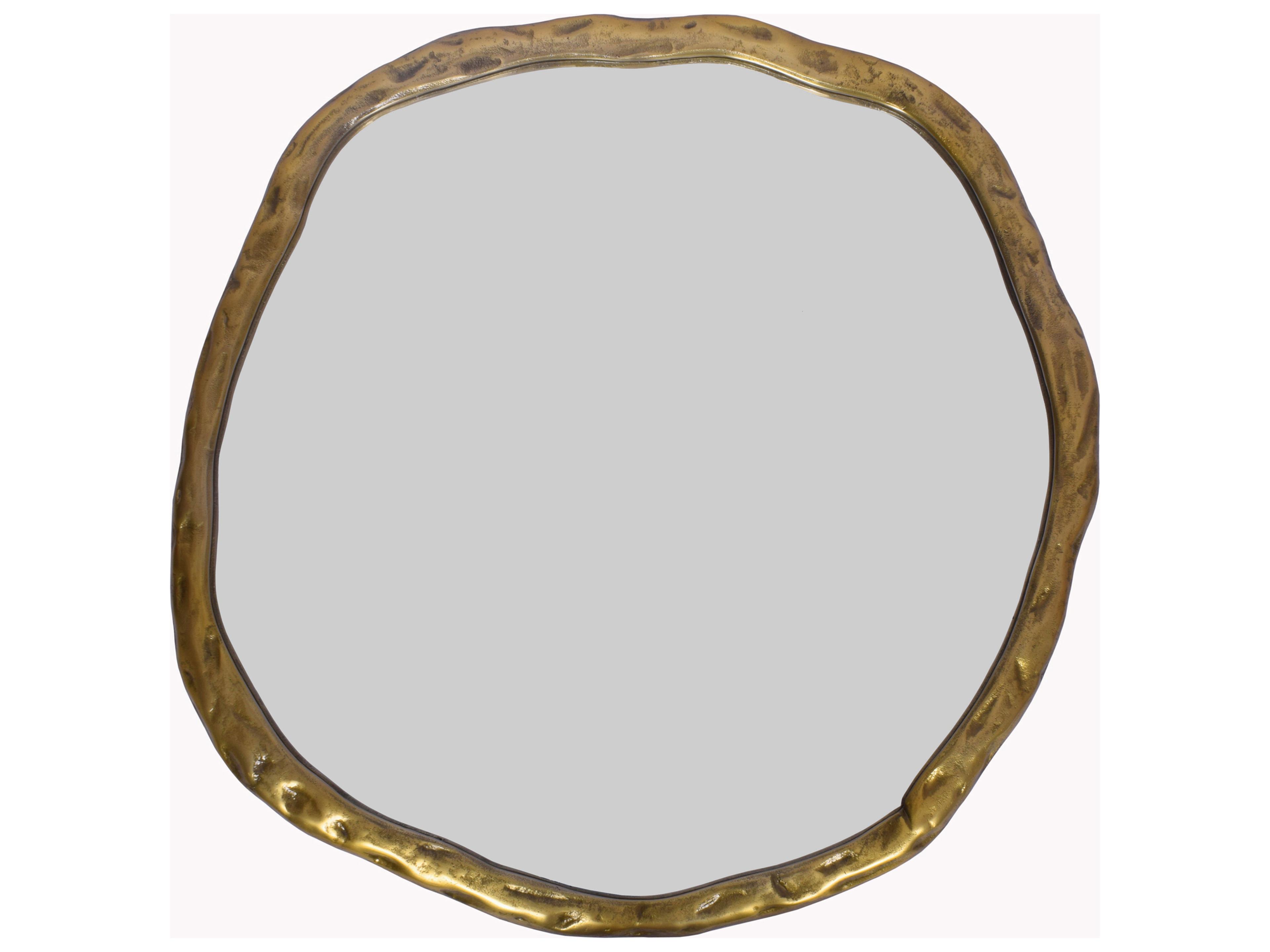 Moe's Home Foundry Brushed Gold Round Wall Mirror