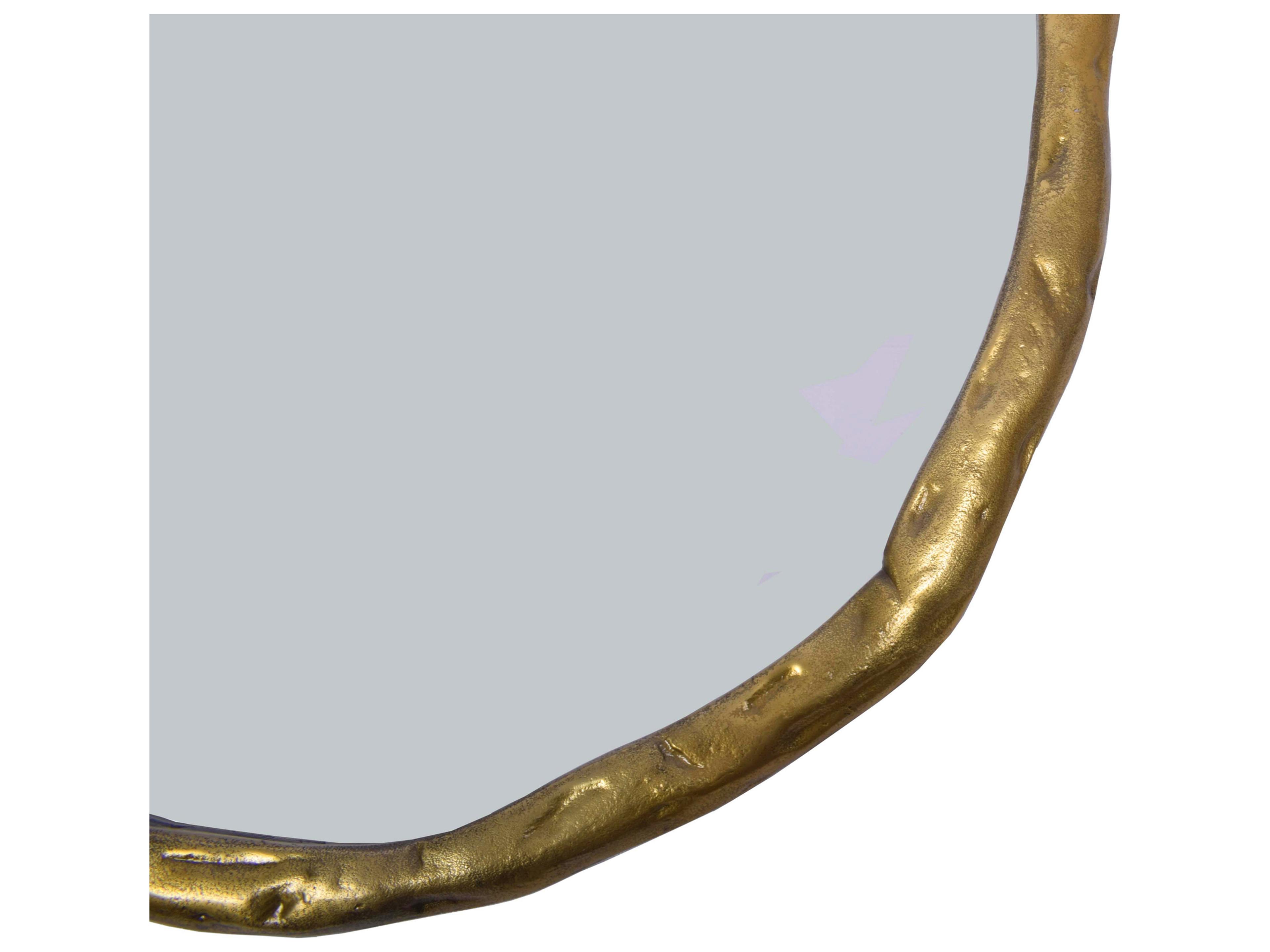 Moe's Home Foundry Brushed Gold Round Wall Mirror