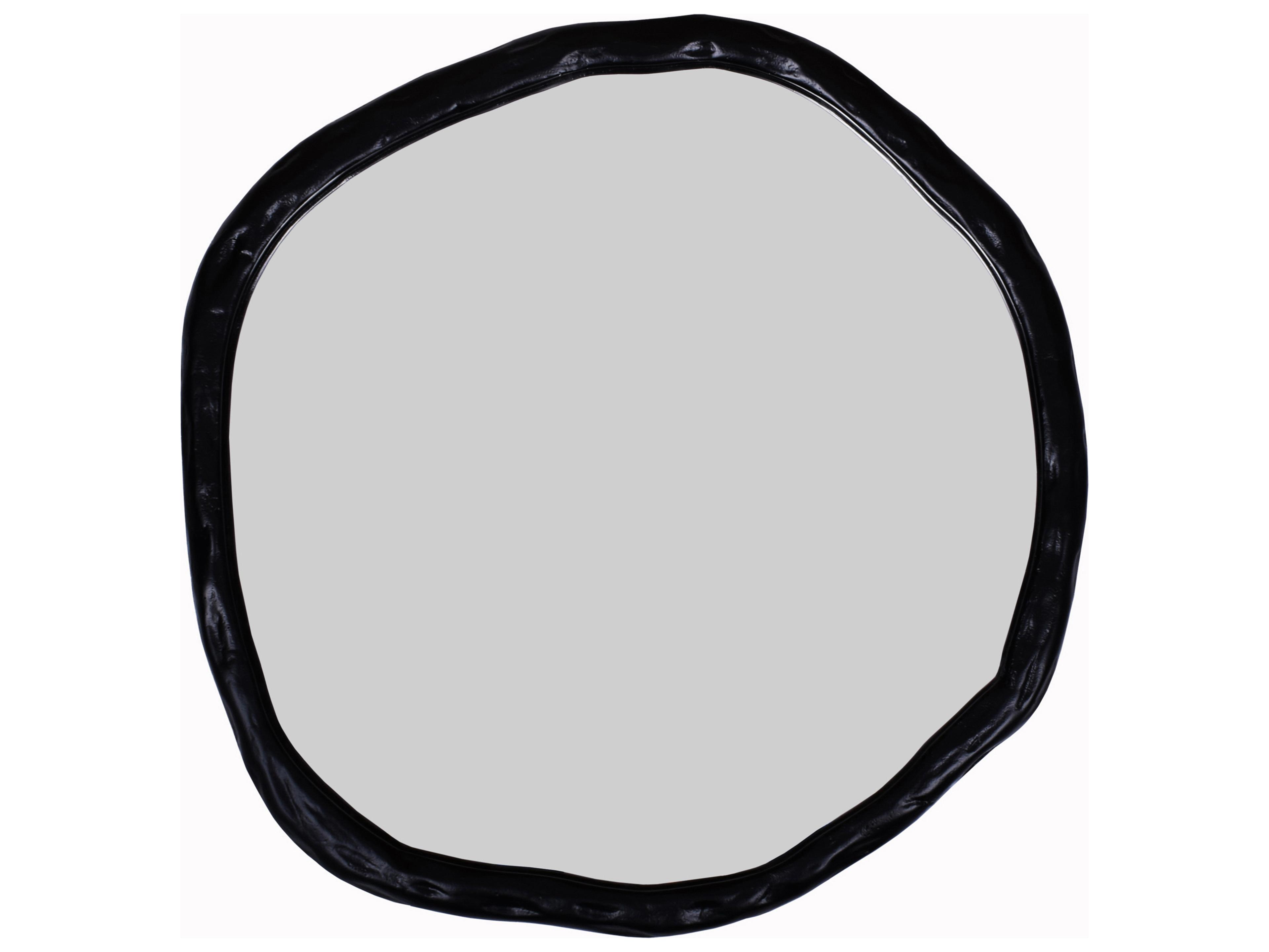 Moe's Home Foundry Black Round Wall Mirror