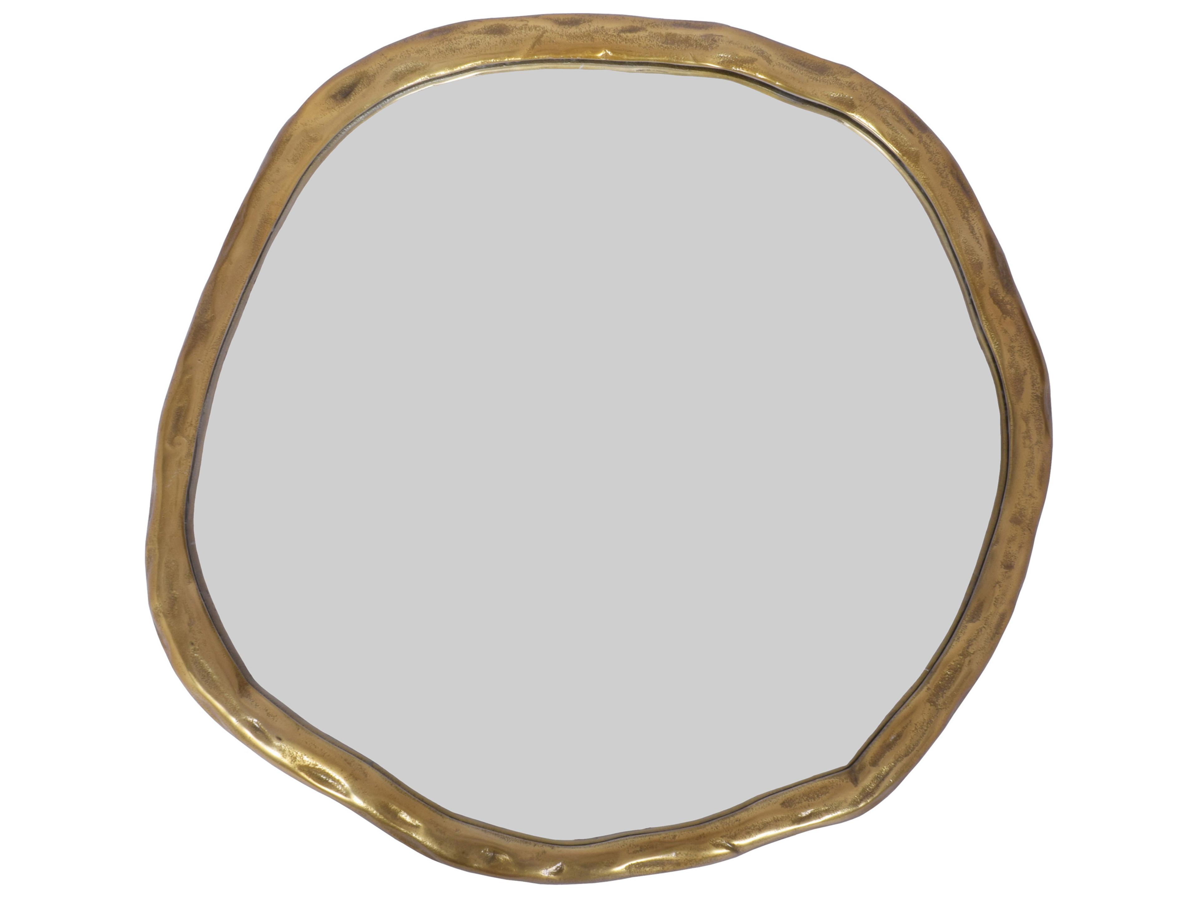 Moe's Home Foundry Brushed Gold Round Wall Mirror