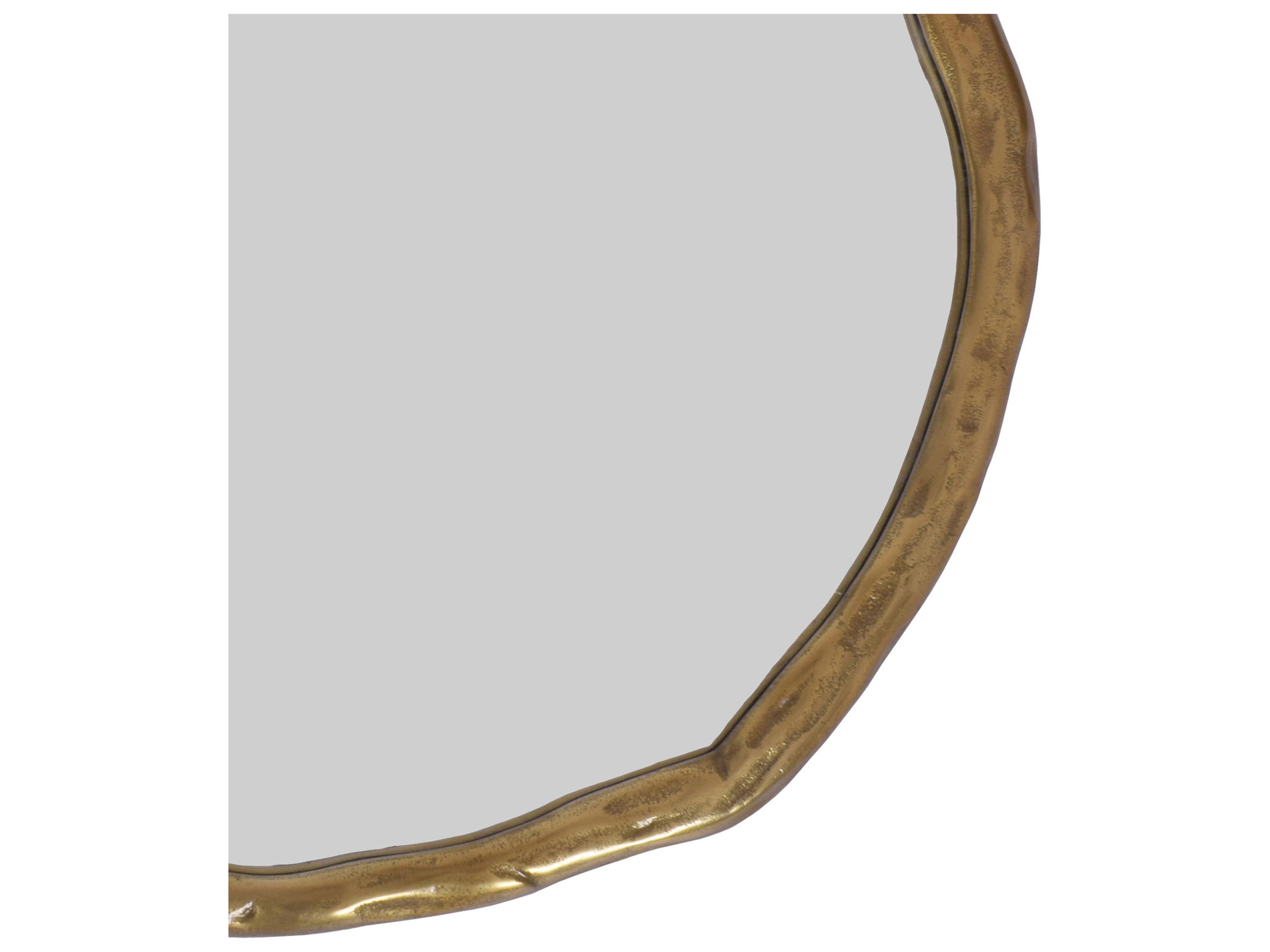 Moe's Home Foundry Brushed Gold Round Wall Mirror