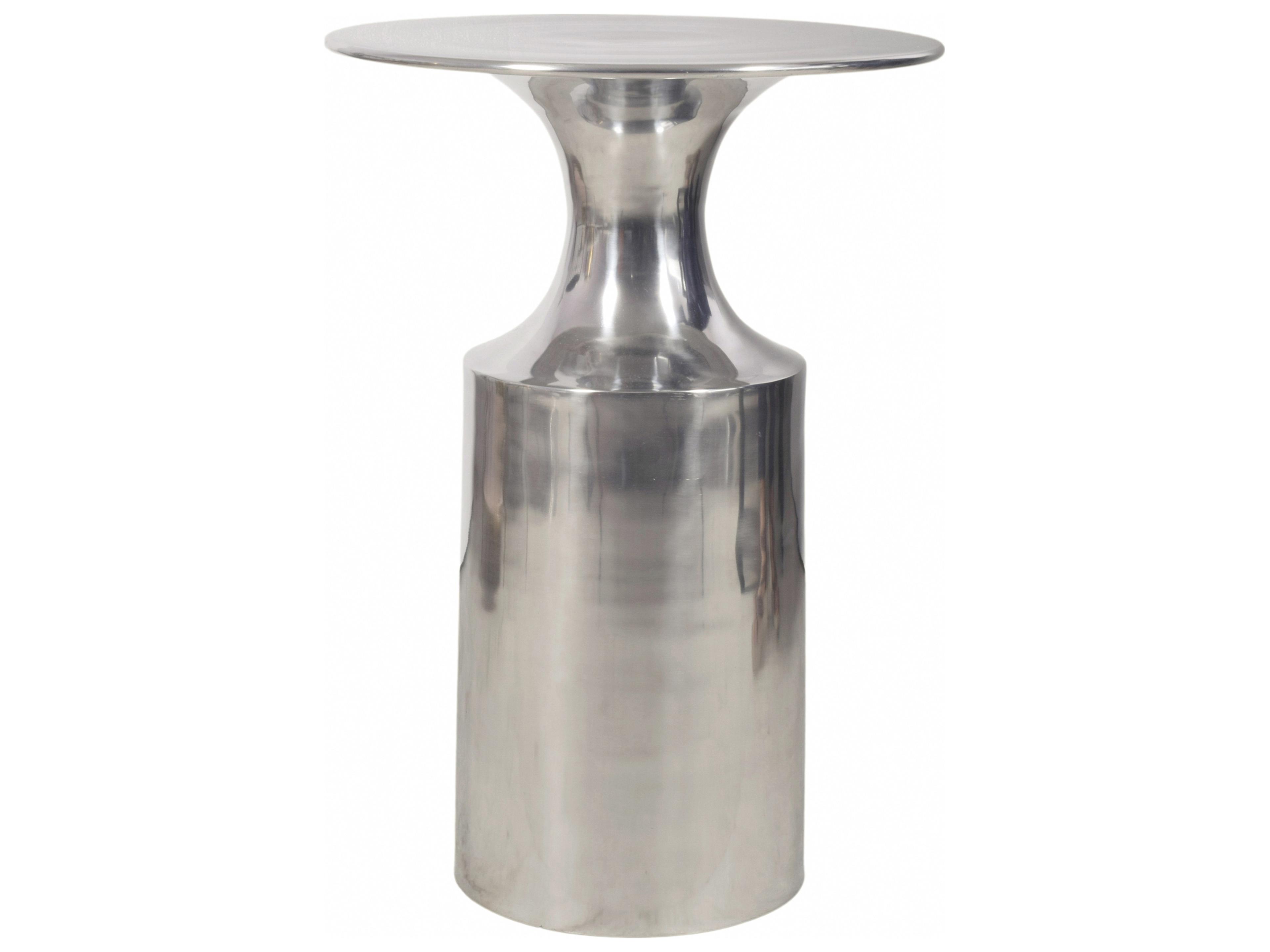 Moe's Home Rassa Round Metal Silver End Table
