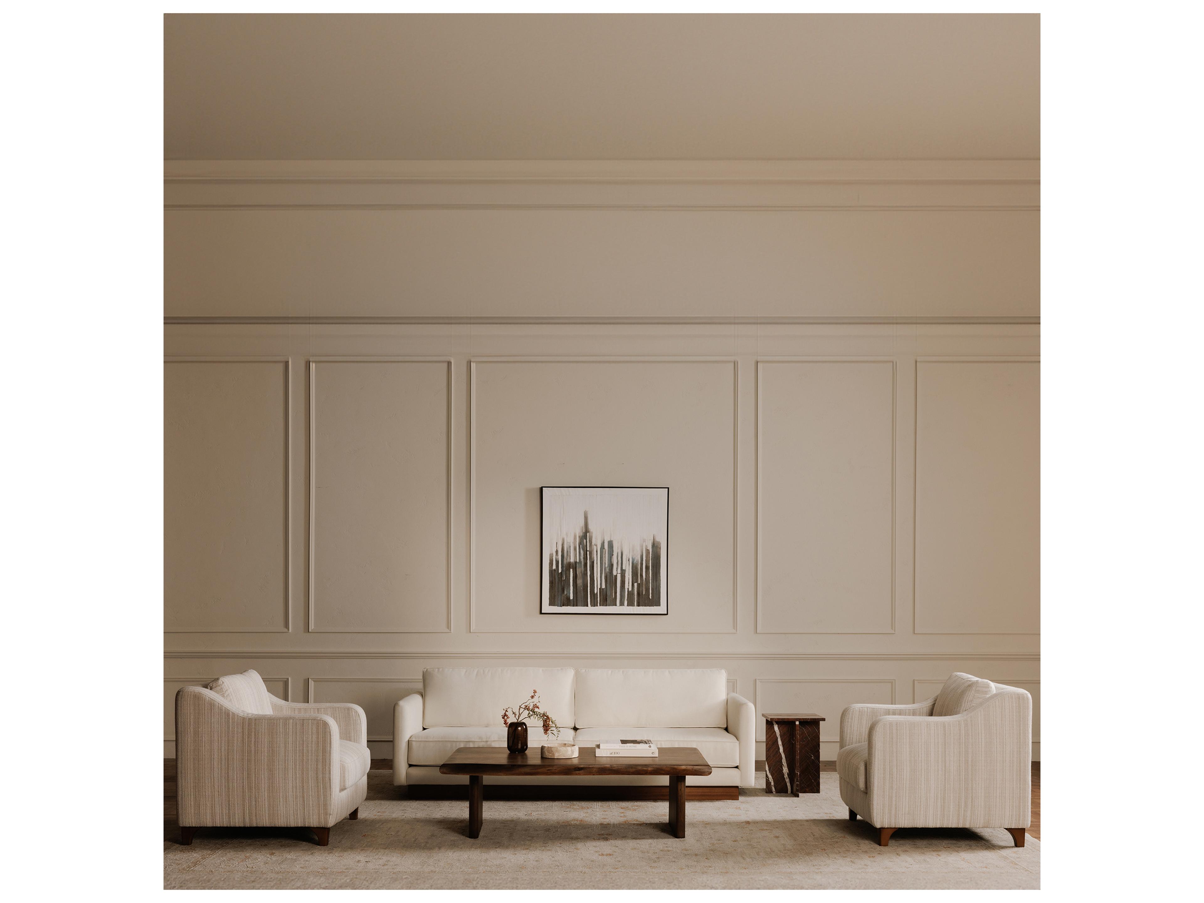 Moe's Home Vernon White Upholstered Sofa