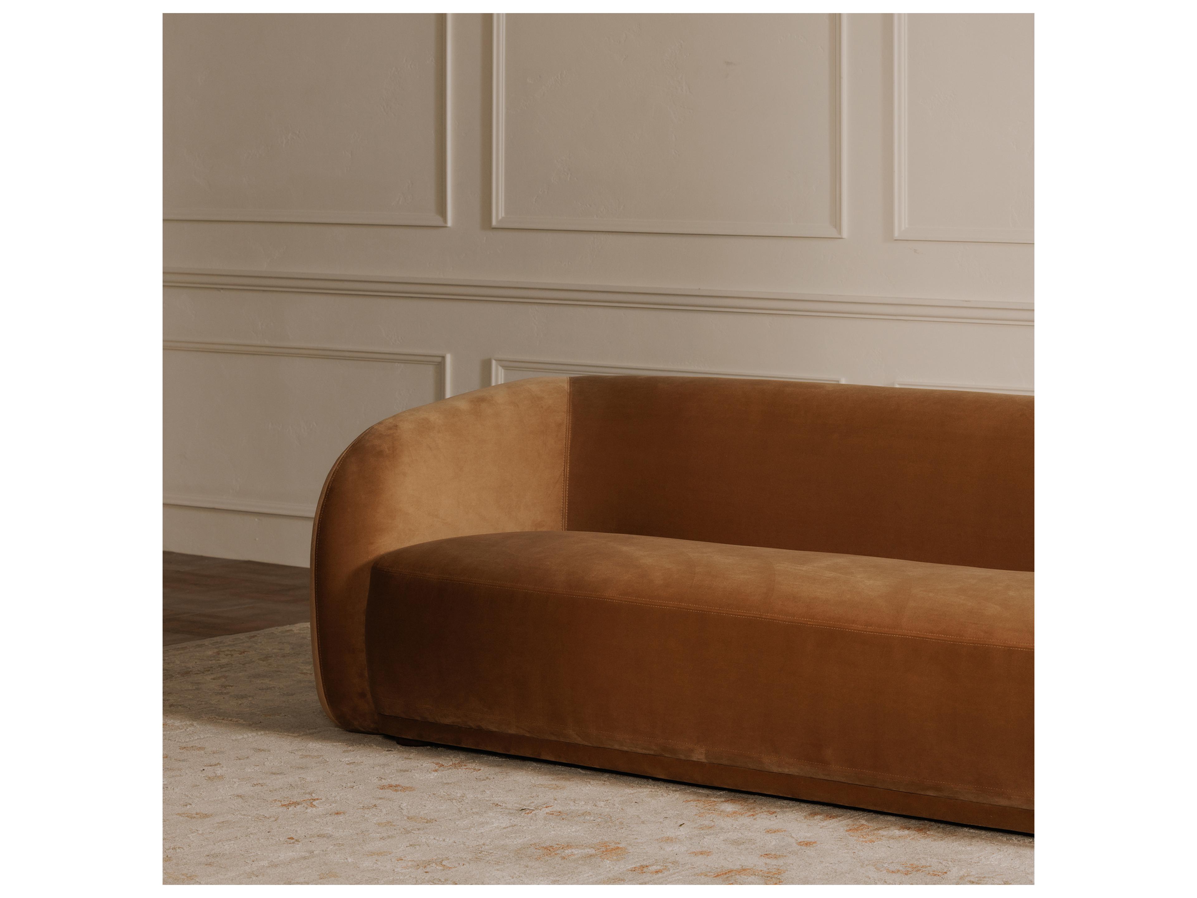 Moe's Home Faye Brown Upholstered Sofa