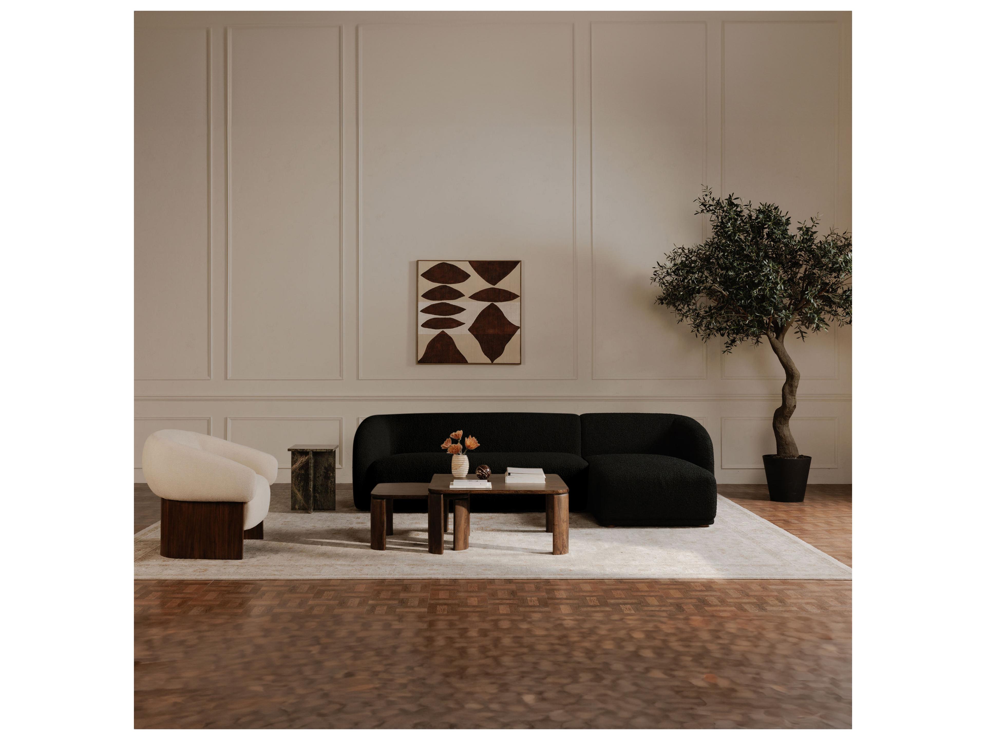 Moe's Home Faye Black Upholstered Right Sectional Sofa