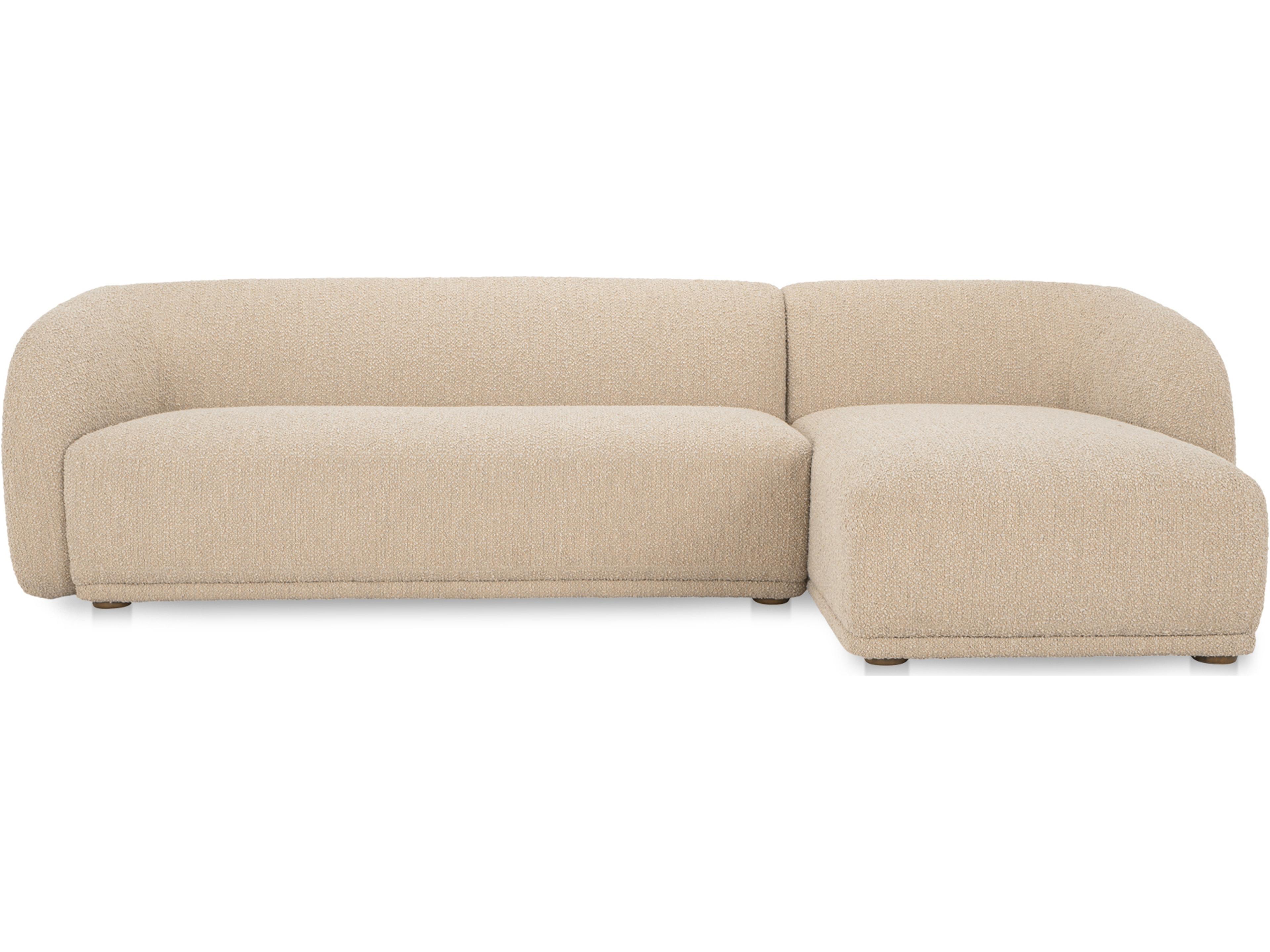 Faye Beige Upholstered Right Sectional Sofa