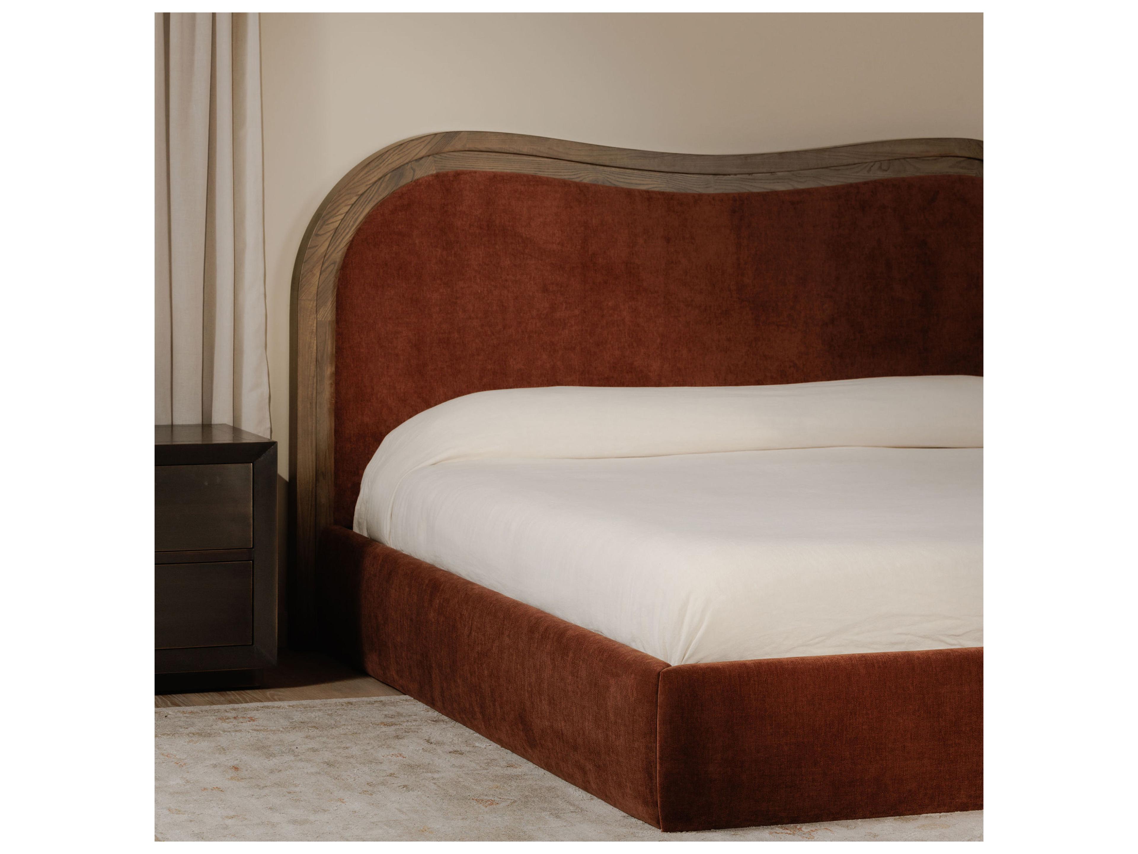 Moe's Home Camilla Brown Upholstered Queen Platform Bed