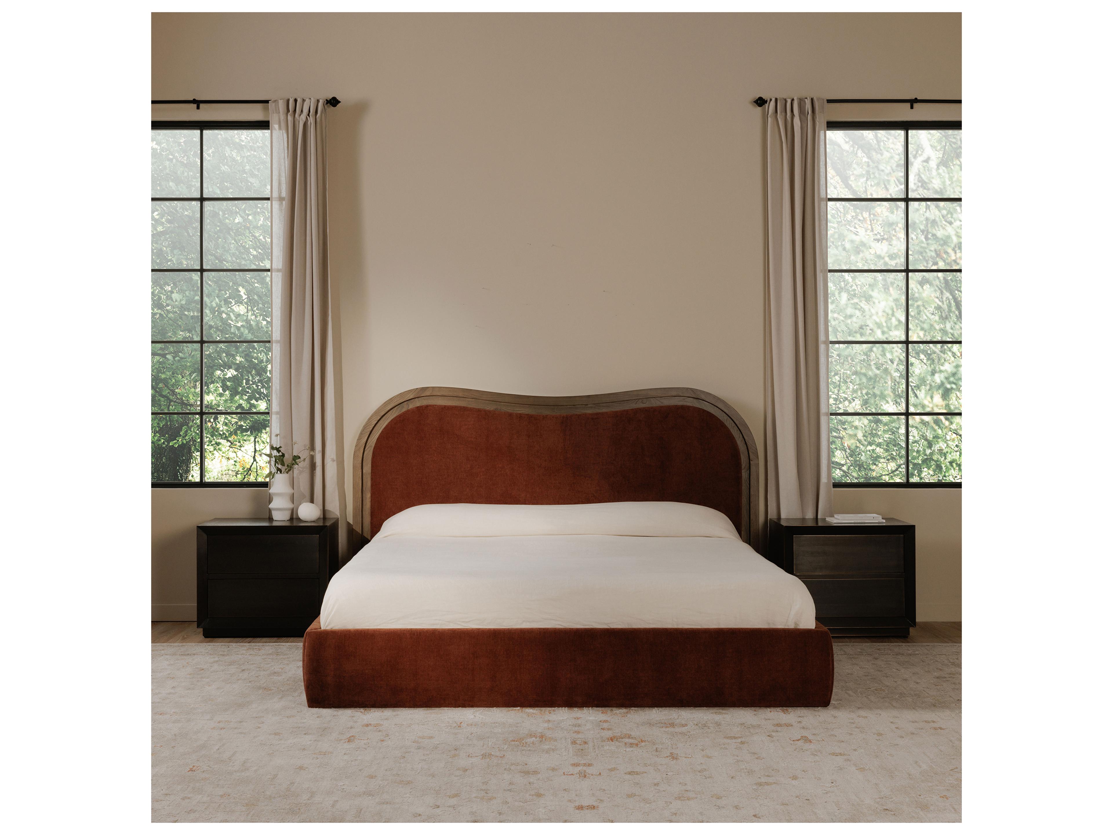 Moe's Home Camilla Brown Upholstered Queen Platform Bed