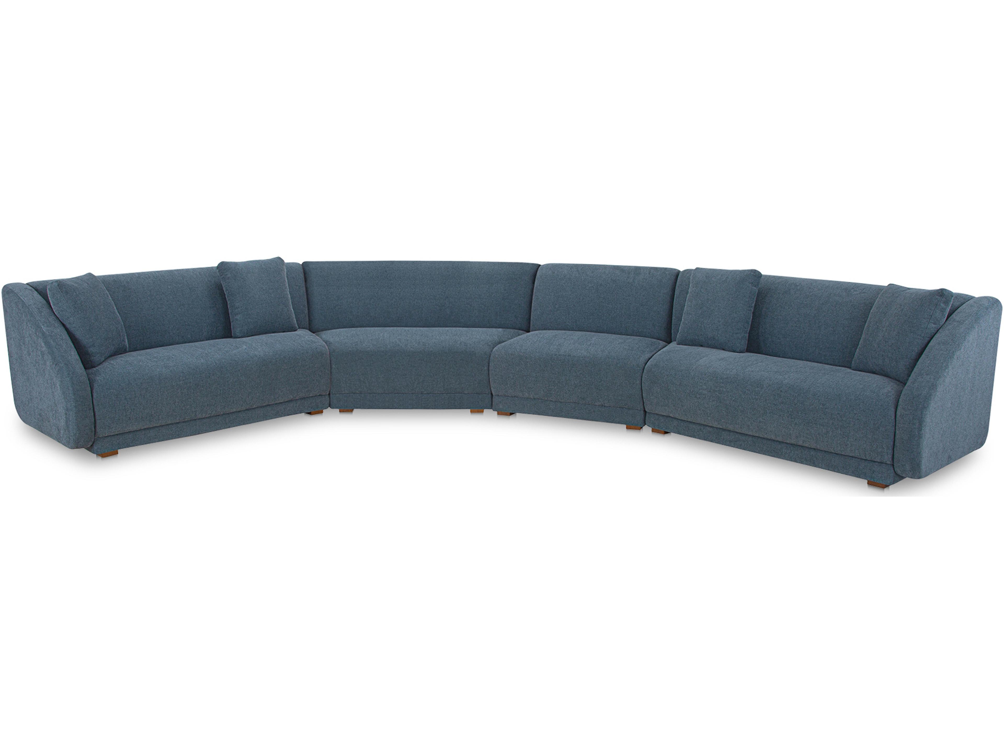 Fraser Blue Upholstered Sectional Sofa