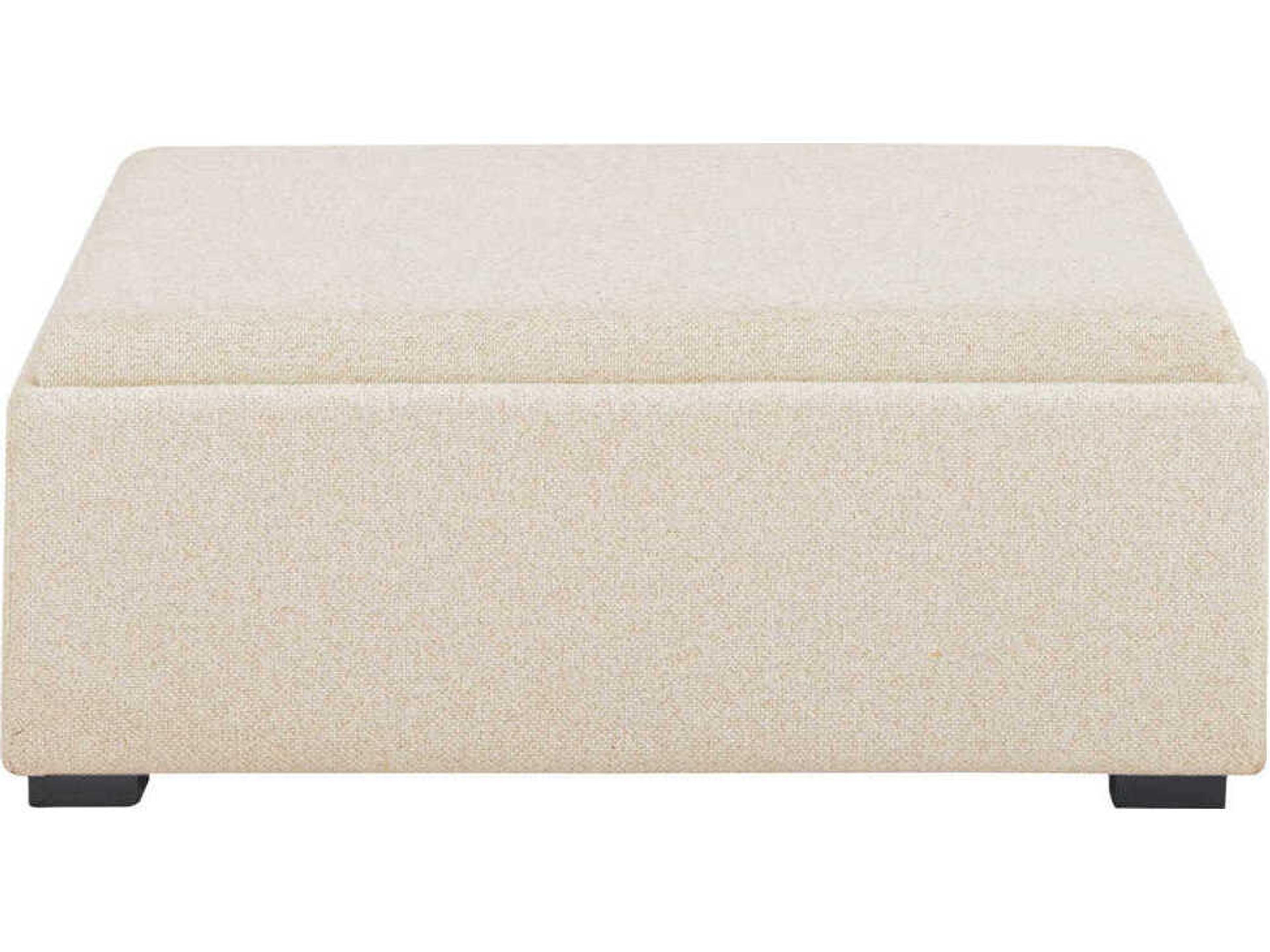 Moe's Home Montana White Upholstered Ottoman