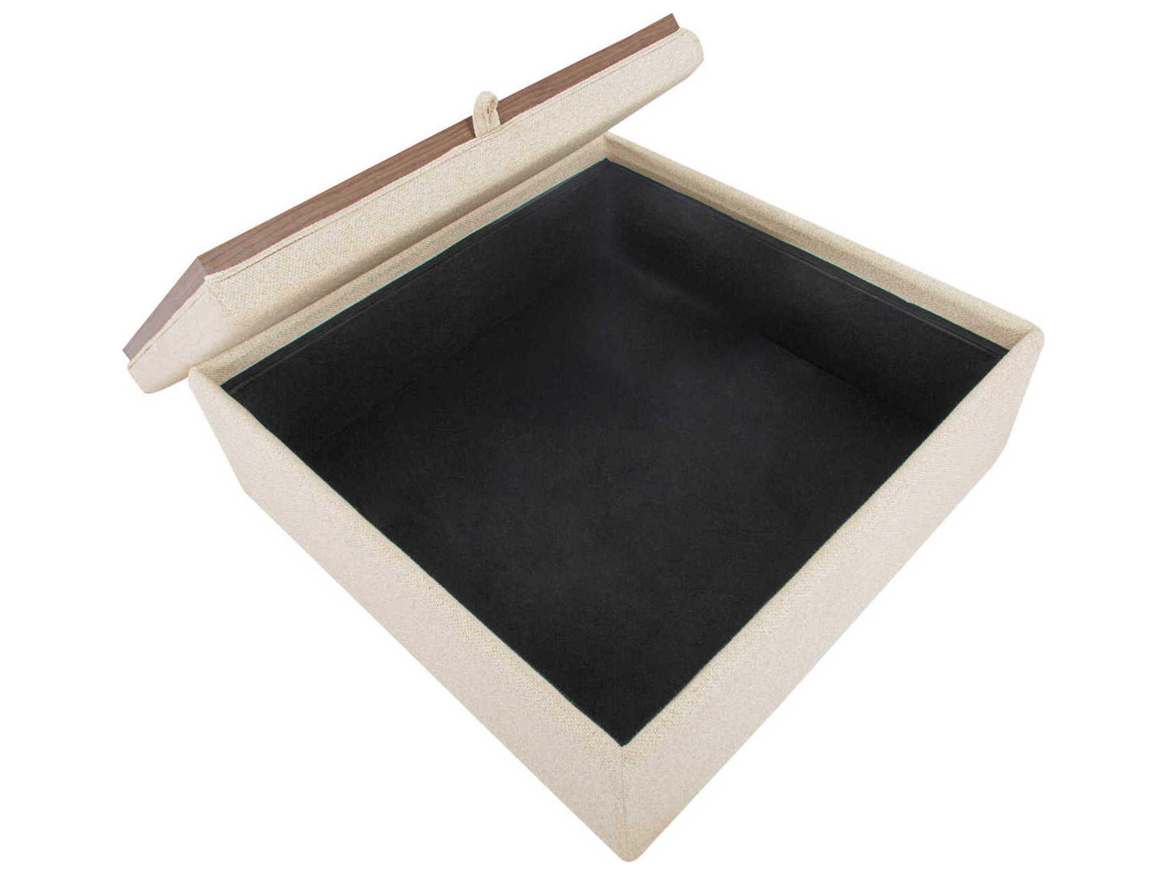 Moe's Home Montana White Upholstered Ottoman