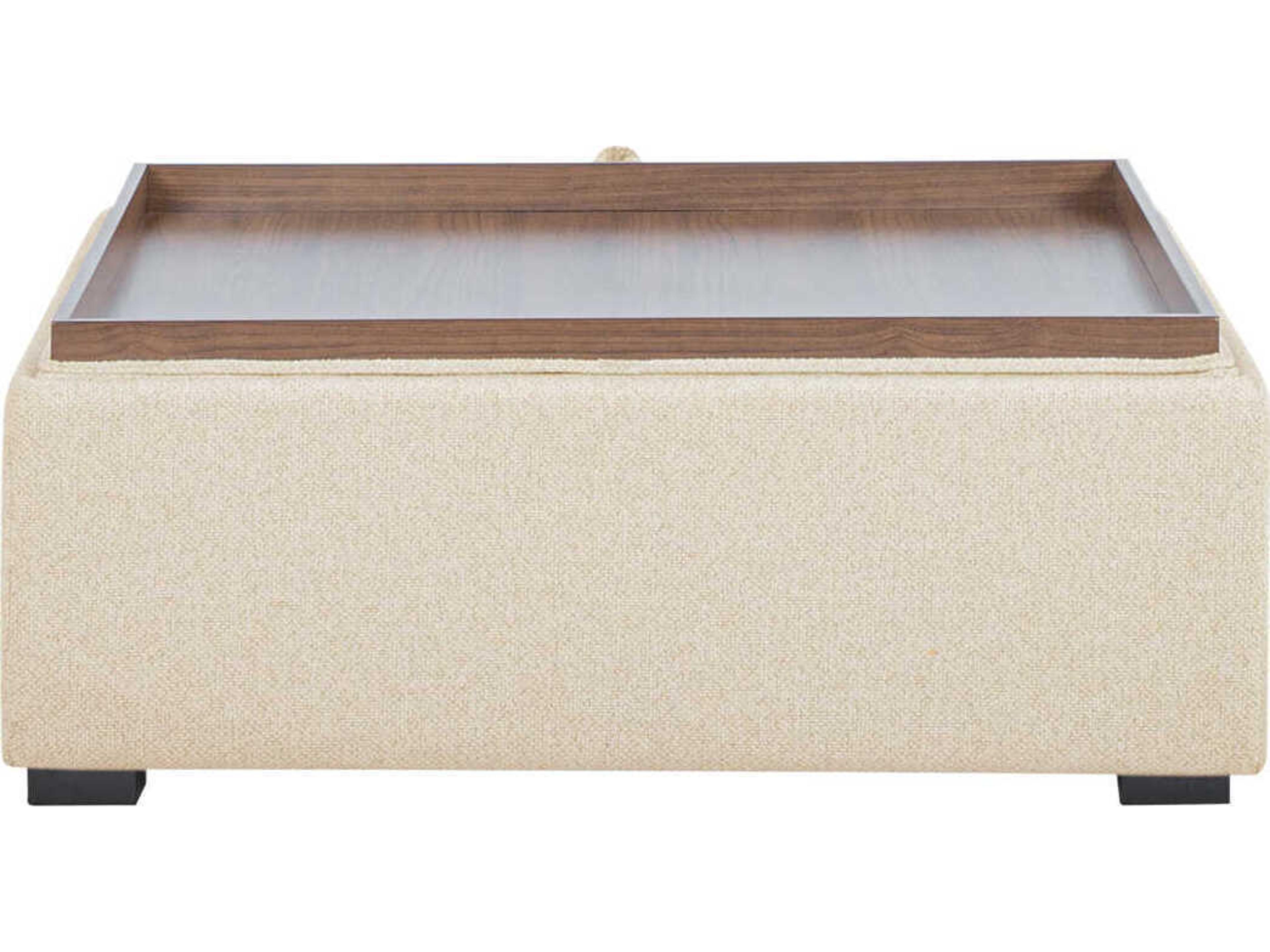 Moe's Home Montana White Upholstered Ottoman