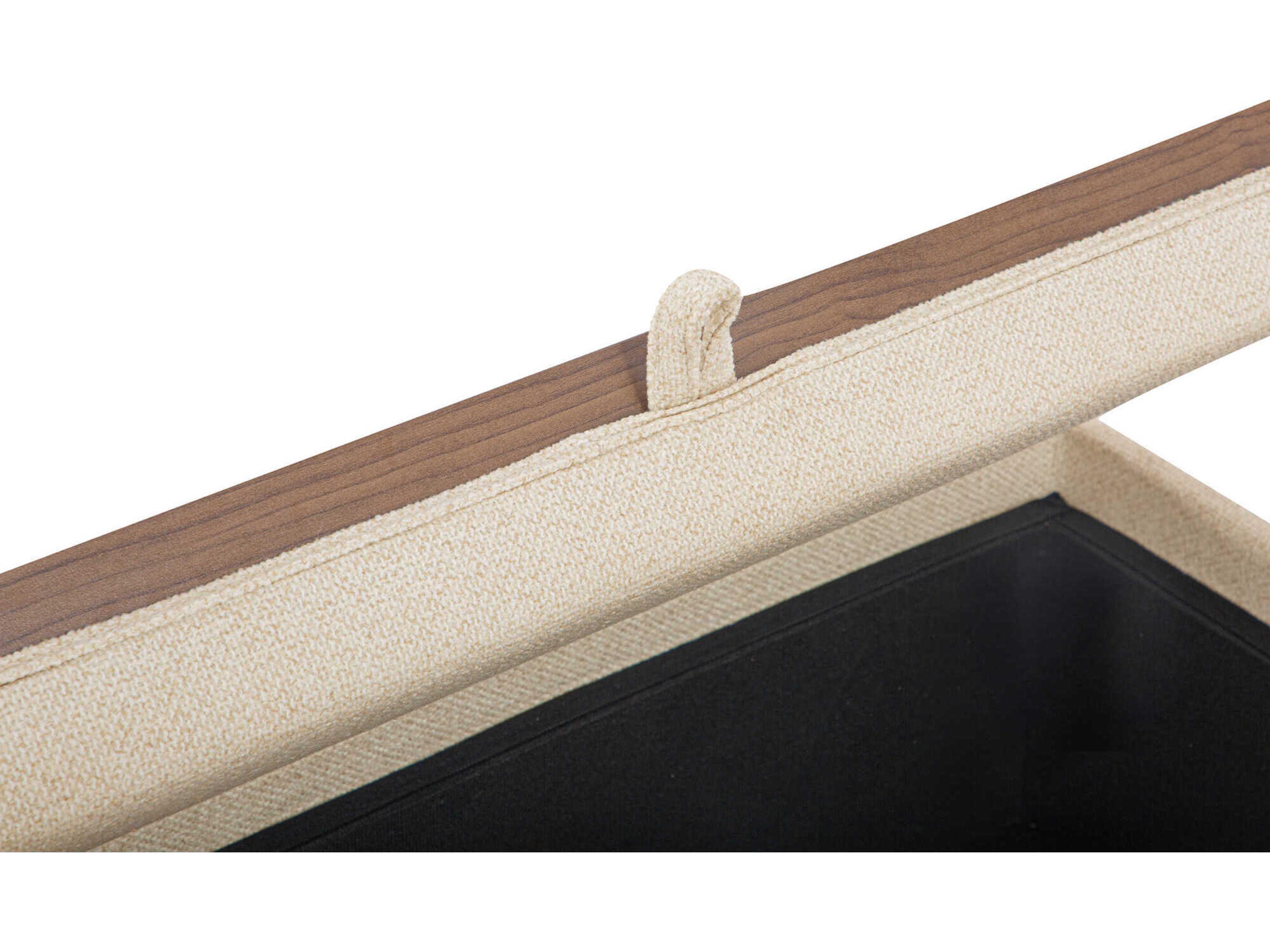 Moe's Home Montana White Upholstered Ottoman