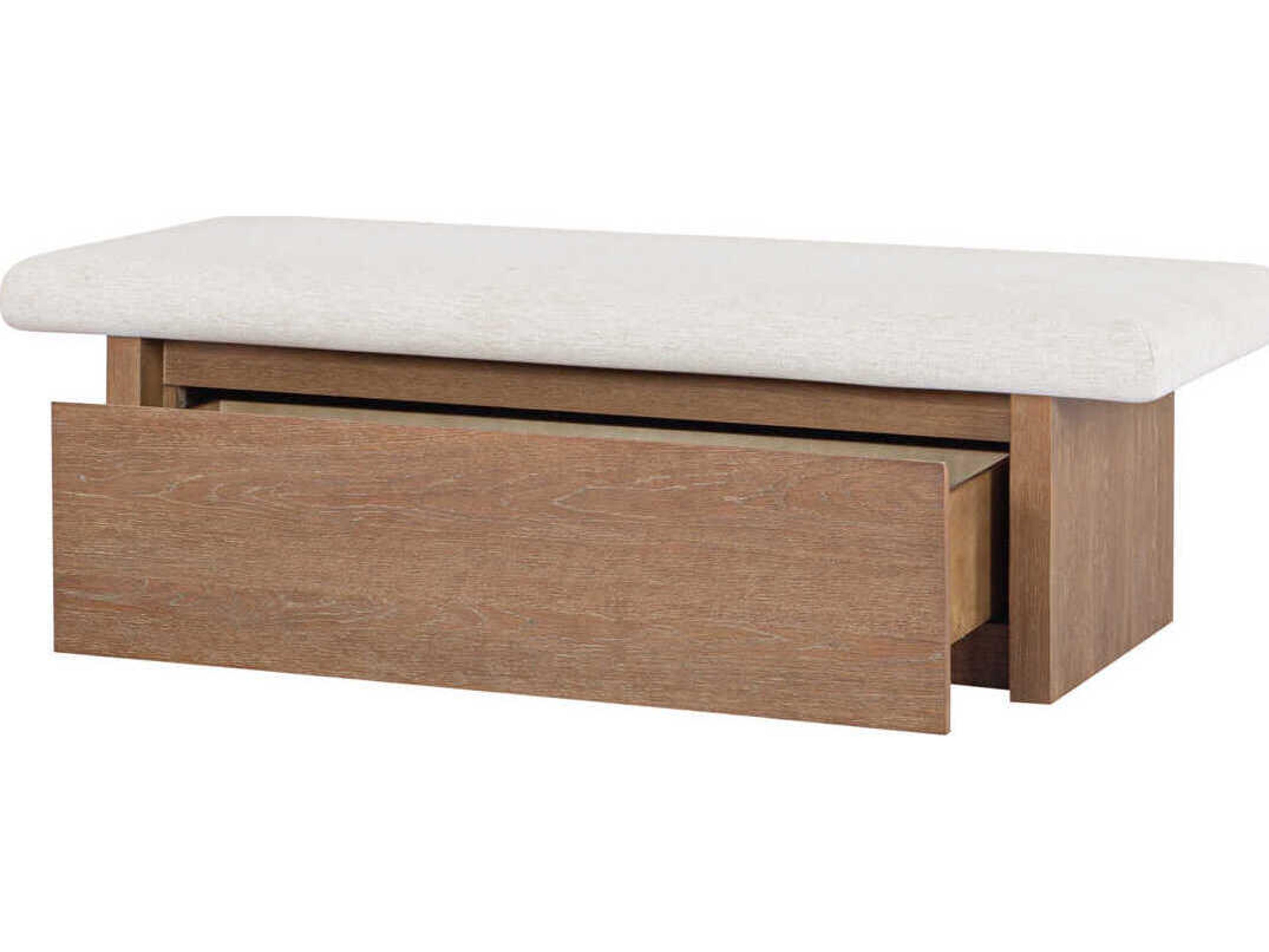 Moe's Home Gemma White Upholstered Accent Bench