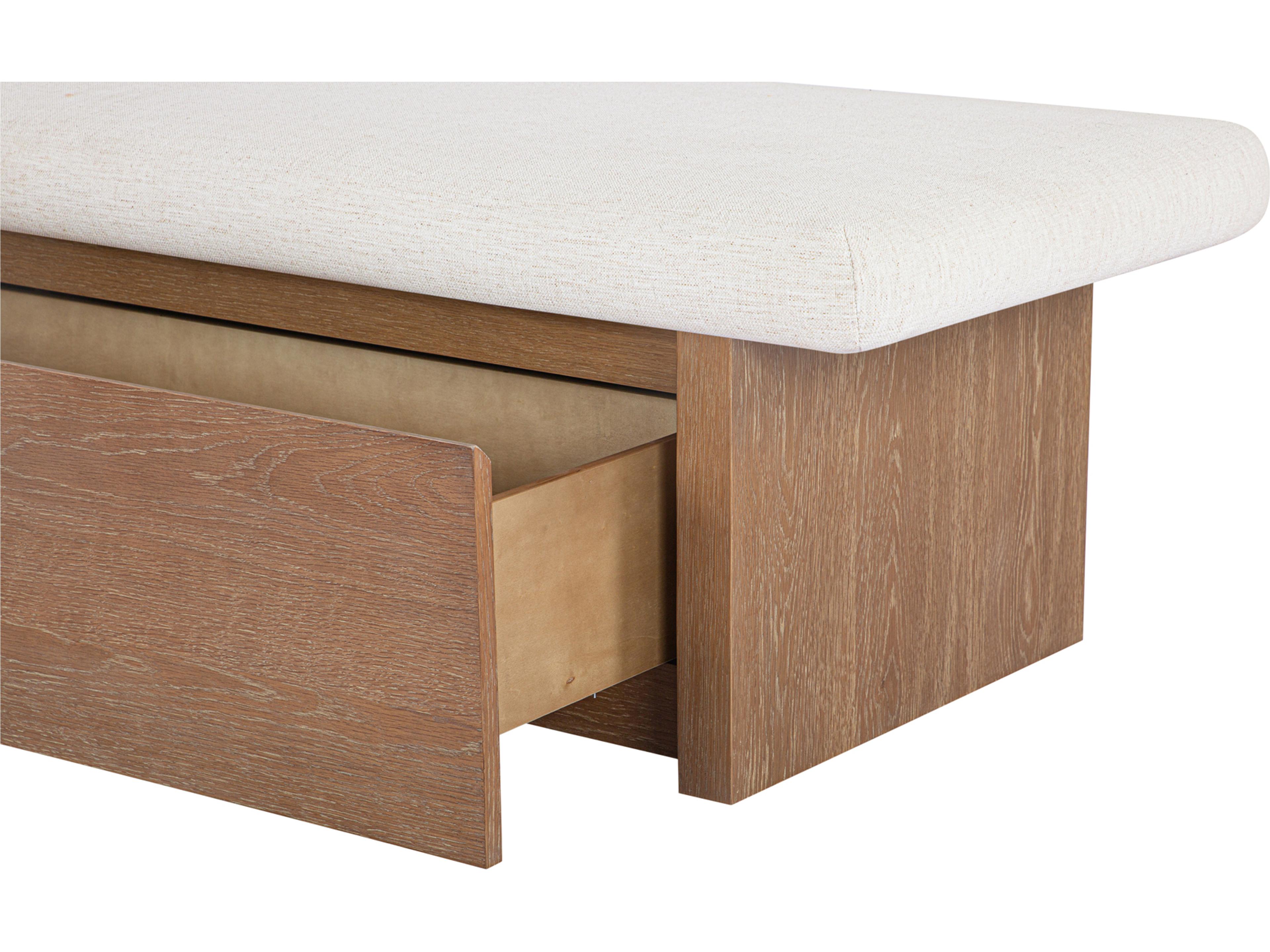 Moe's Home Gemma White Upholstered Accent Bench