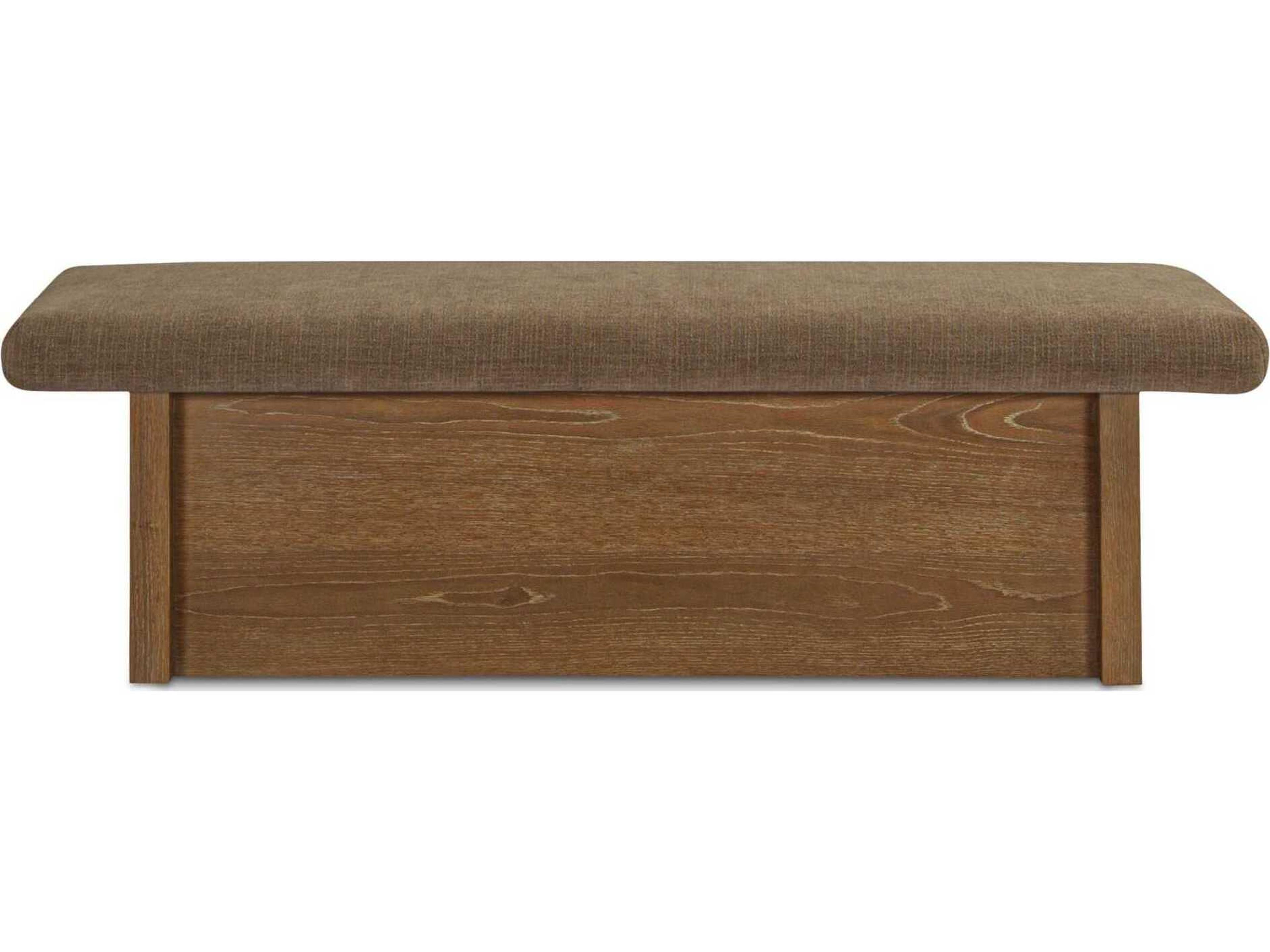Moe's Home Gemma Taupe Brown Upholstered Accent Bench