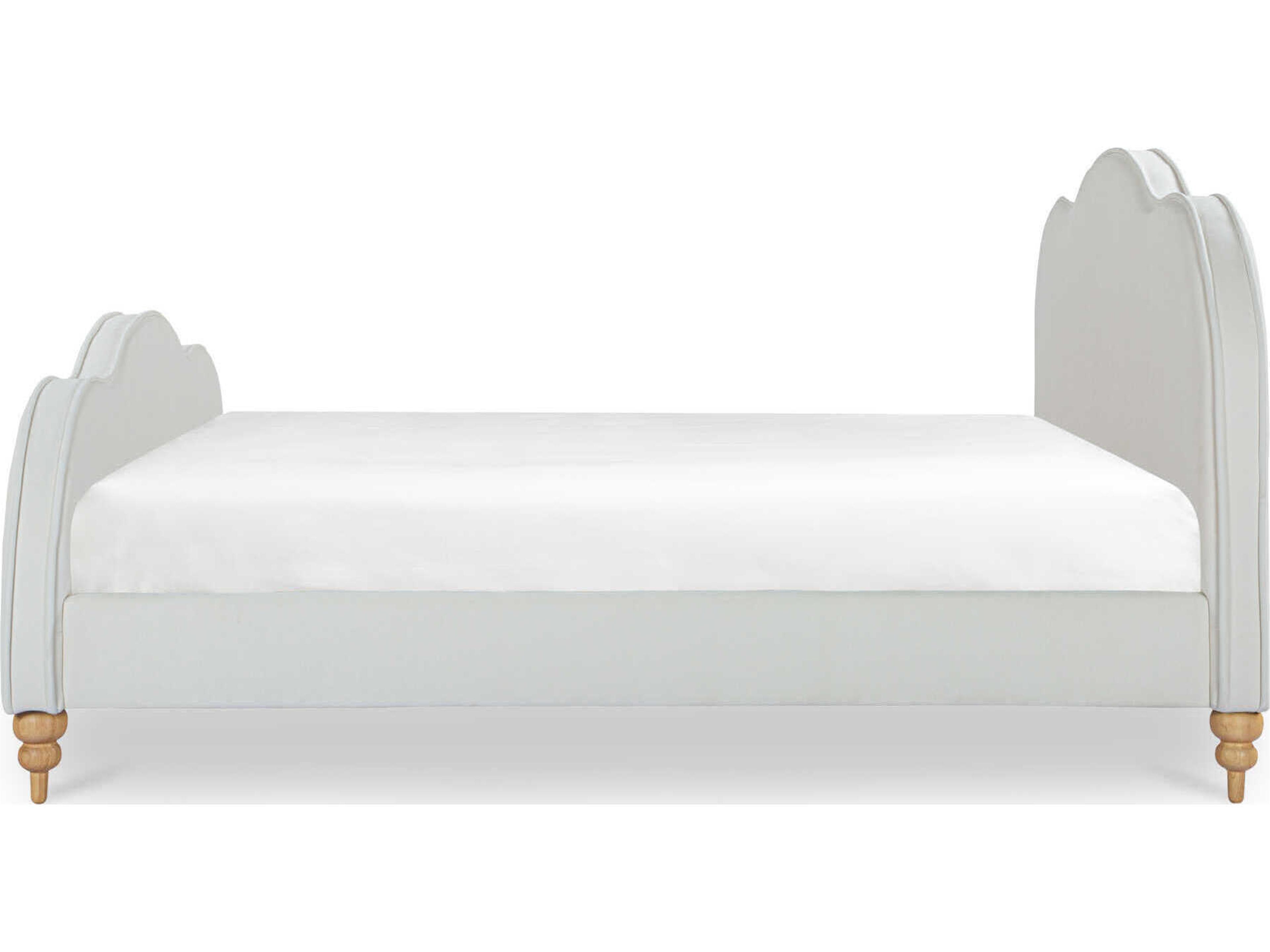 Moe's Home Jacqueline White Ash Wood Upholstered King Panel Bed