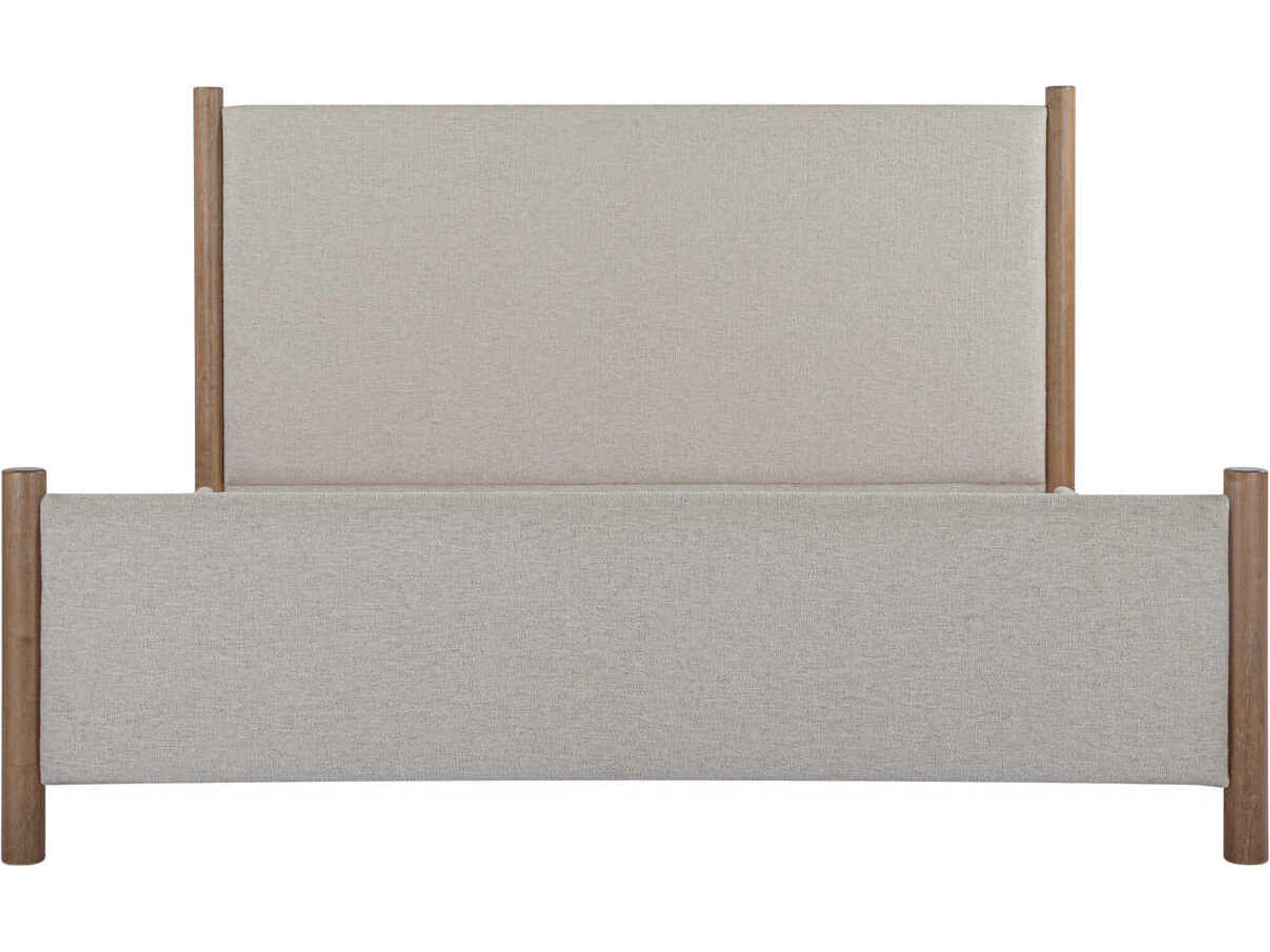 Moe's Home Warren Beige Plywood Upholstered King Four Poster Bed