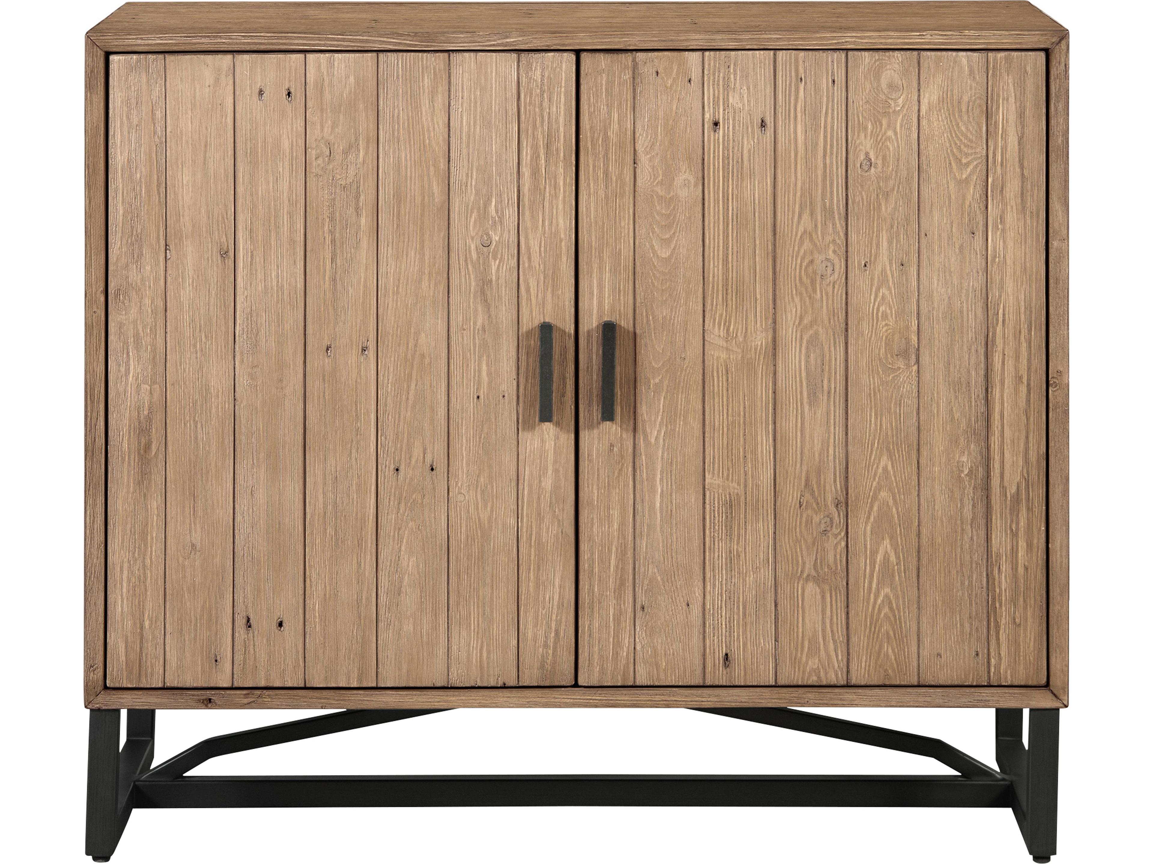 Sierra Natural Brown Black Pine Wood Accent Chest