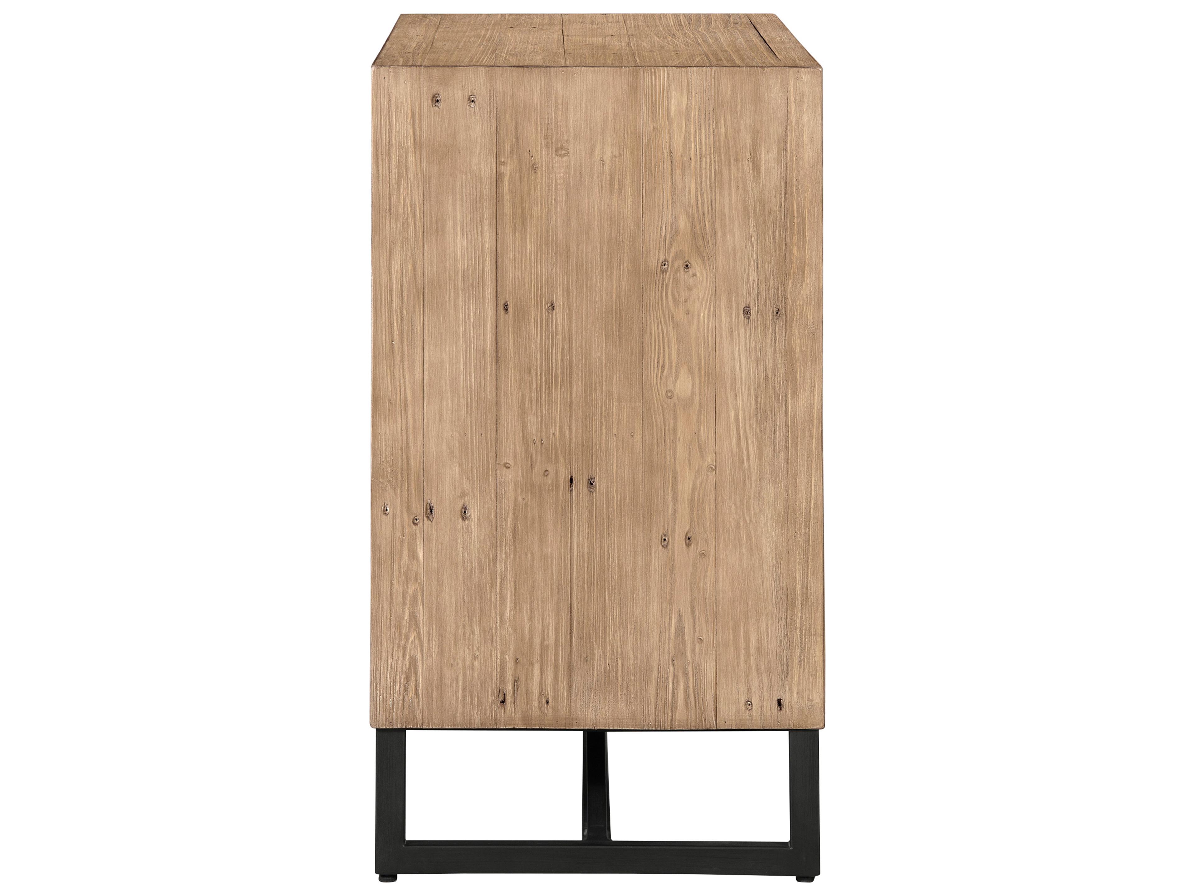 Moe's Home Sierra Natural Brown Black Pine Wood Accent Chest