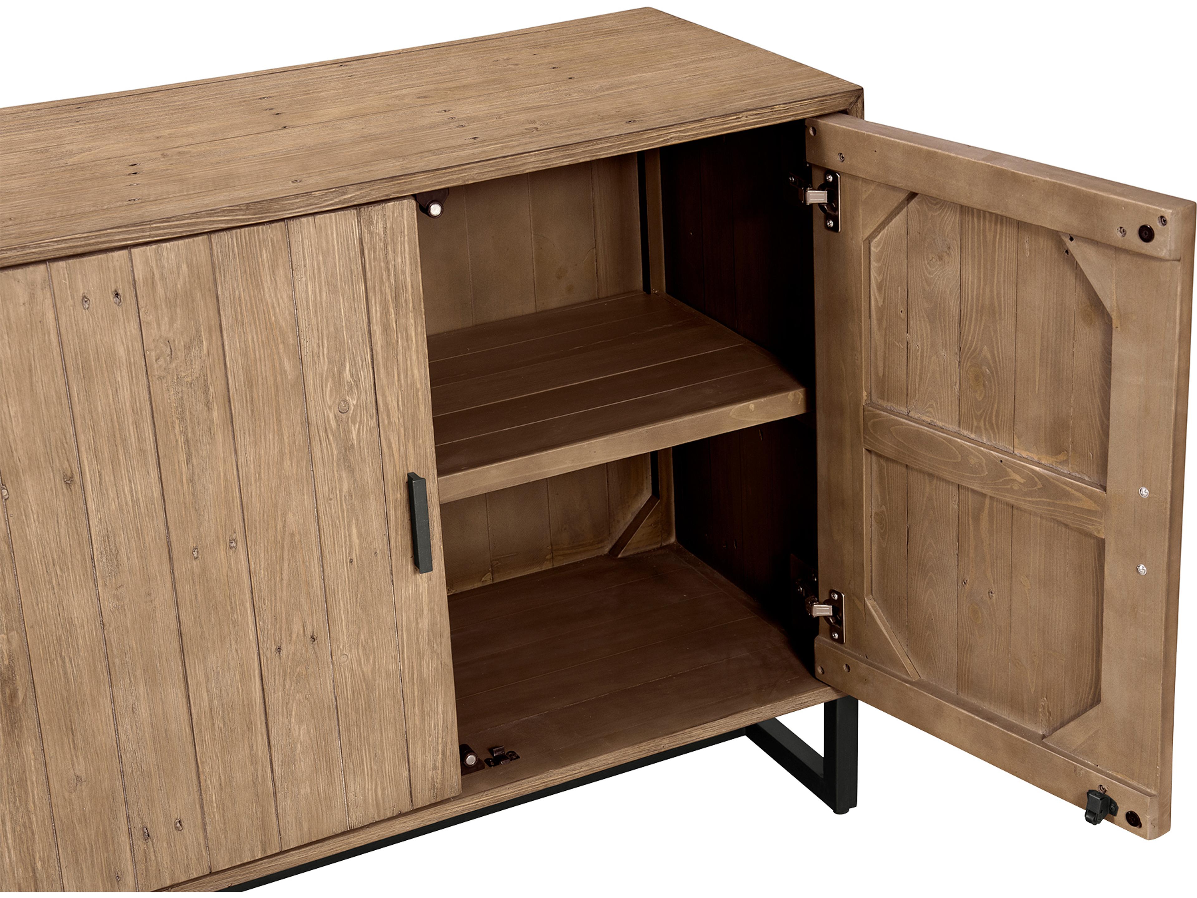 Moe's Home Sierra Natural Brown Black Pine Wood Accent Chest