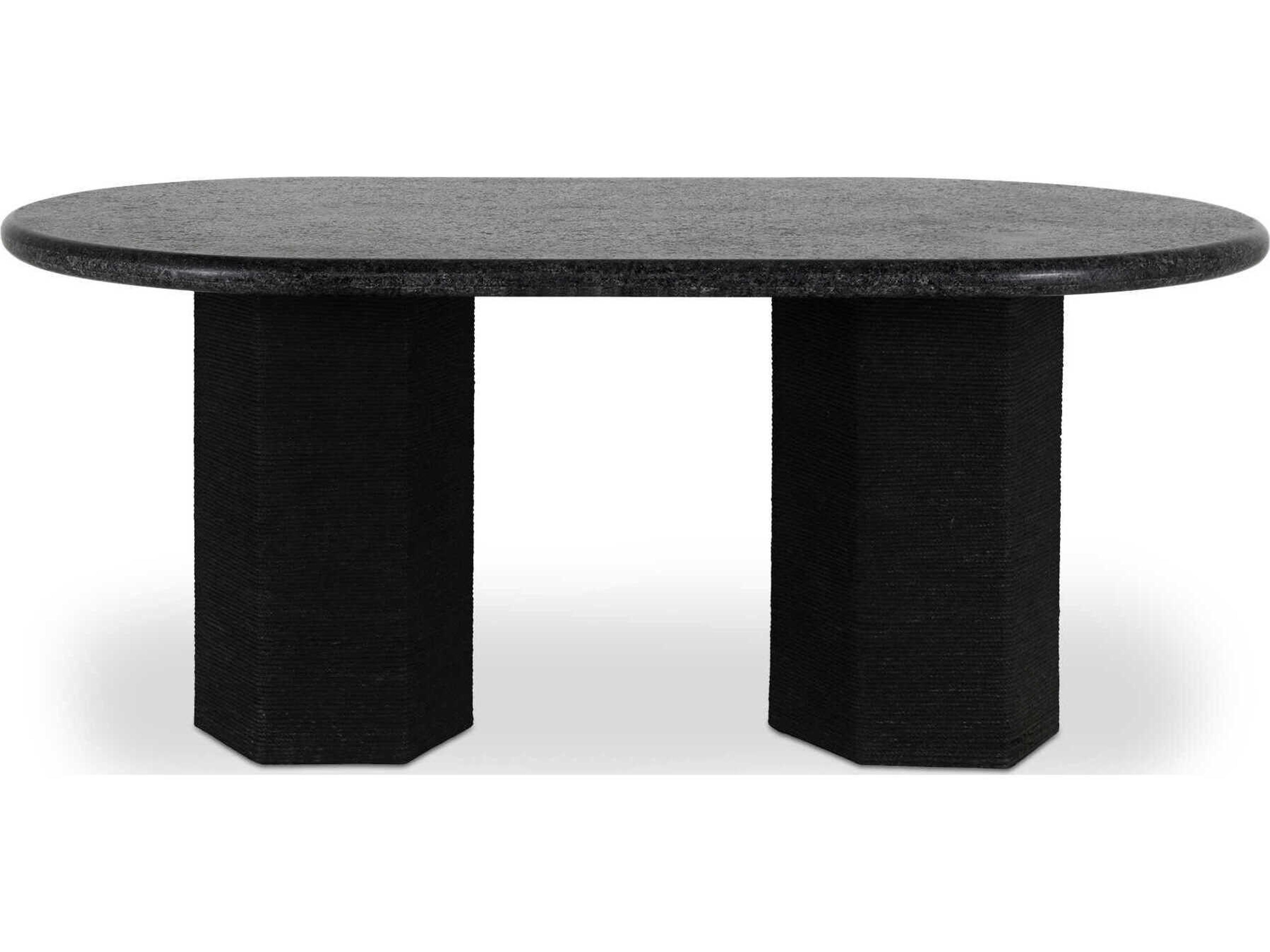 Moe's Home Sartoria Oval Stone Black Dining Table