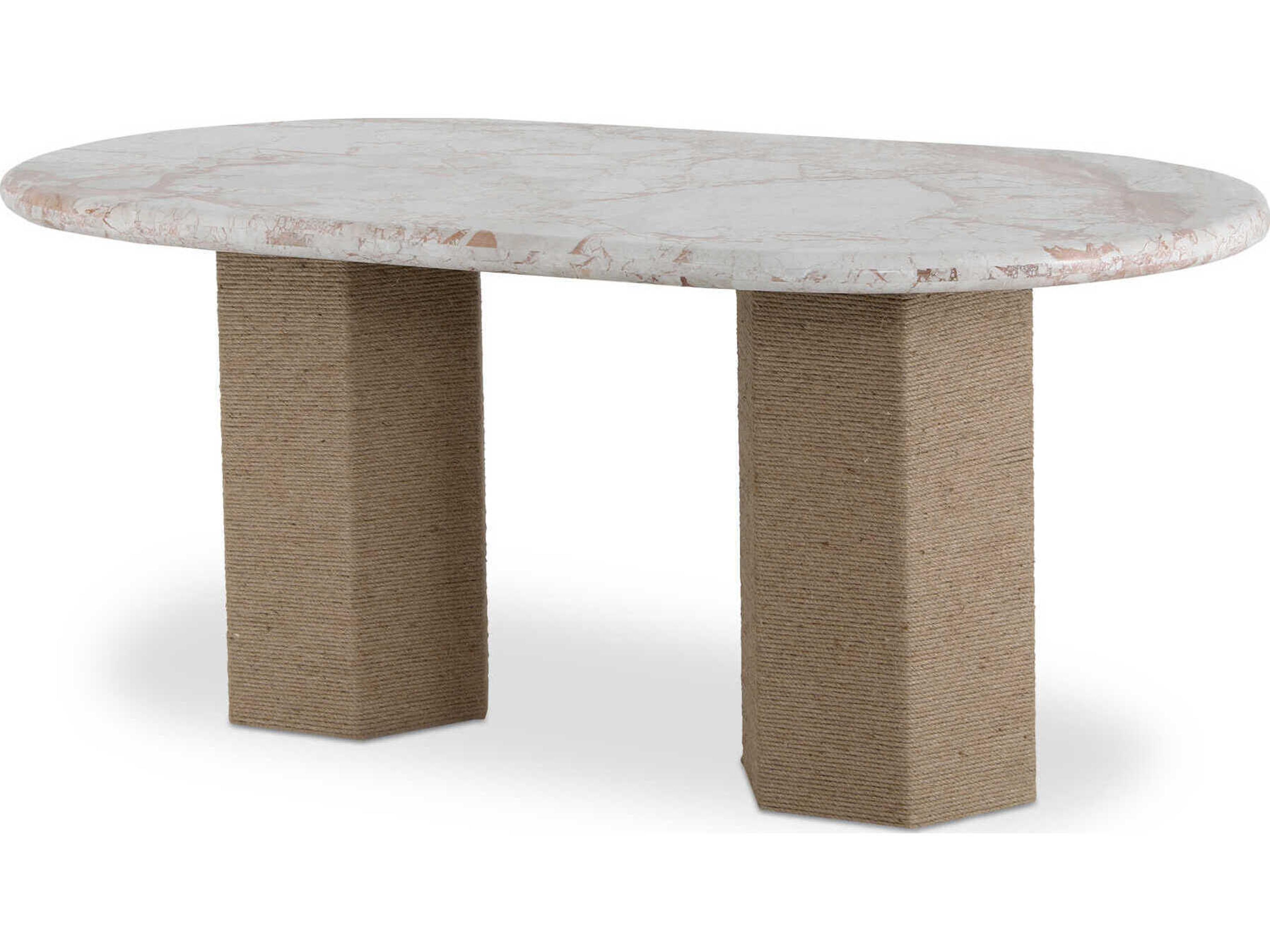 Sartoria Oval Marble Beige Dining Table