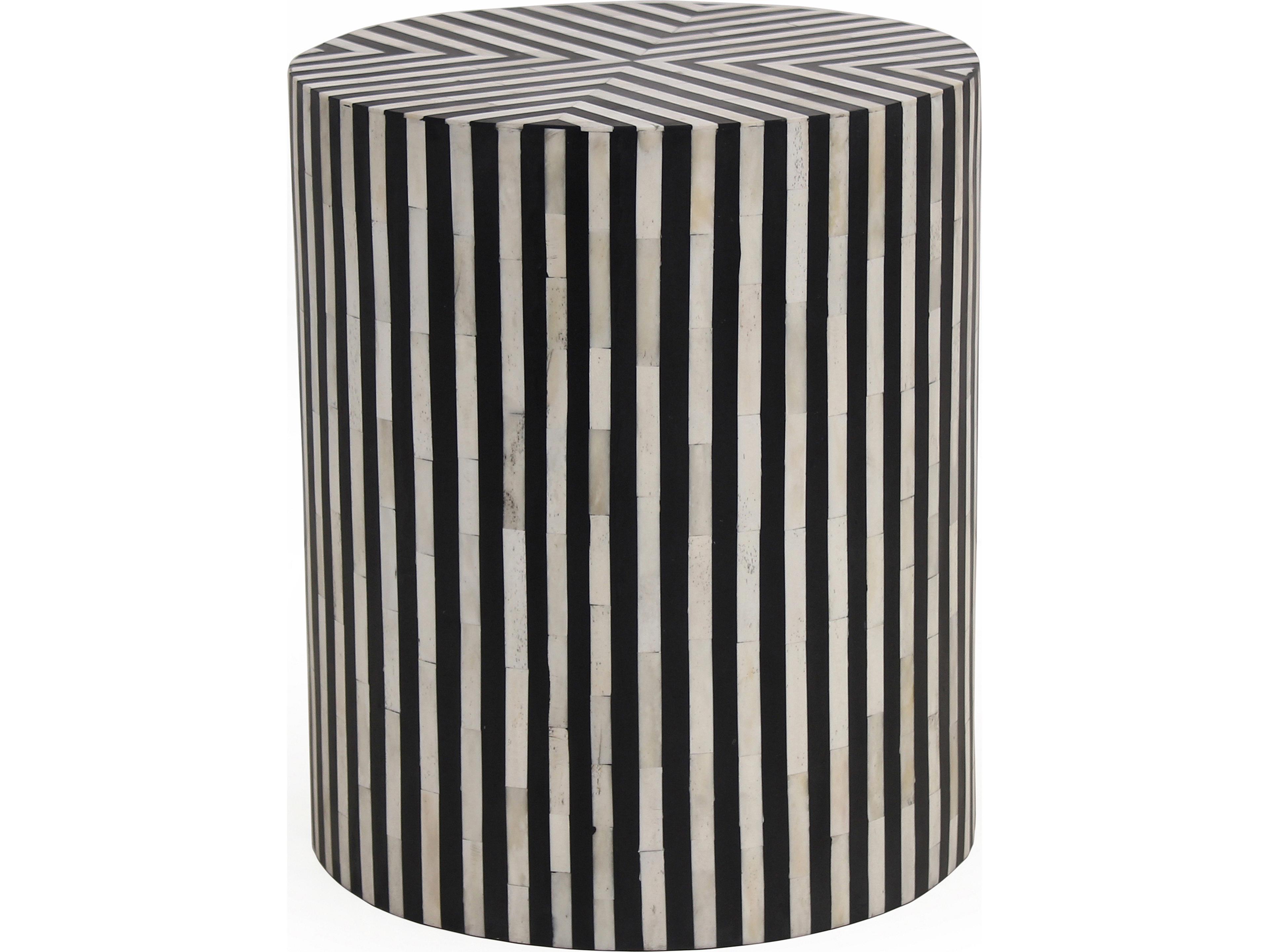 Chameau Side Table Black and White Art Deco