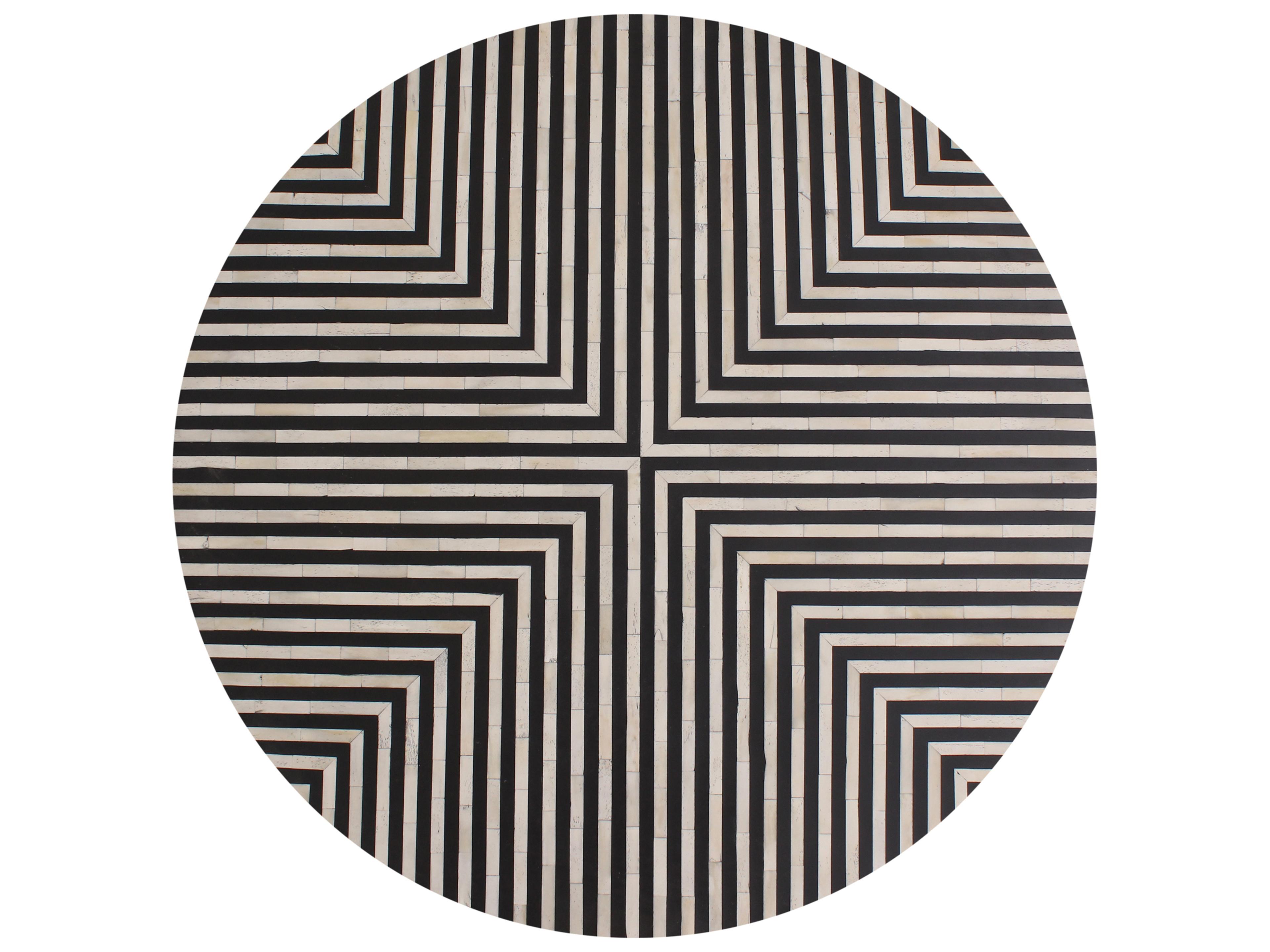 Moe's Home Round Black White Brass Coffee Table