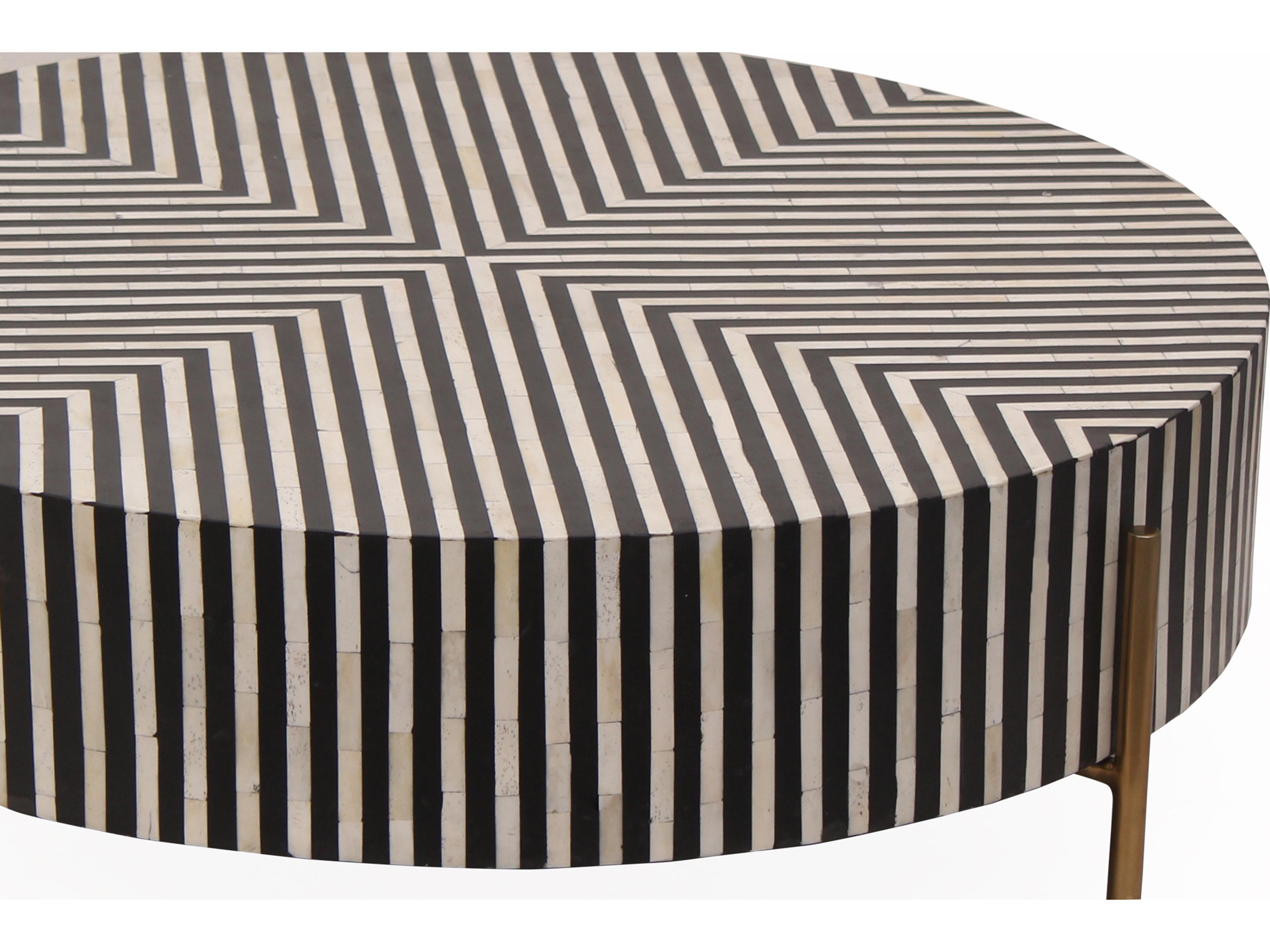 Moe's Home Round Black White Brass Coffee Table
