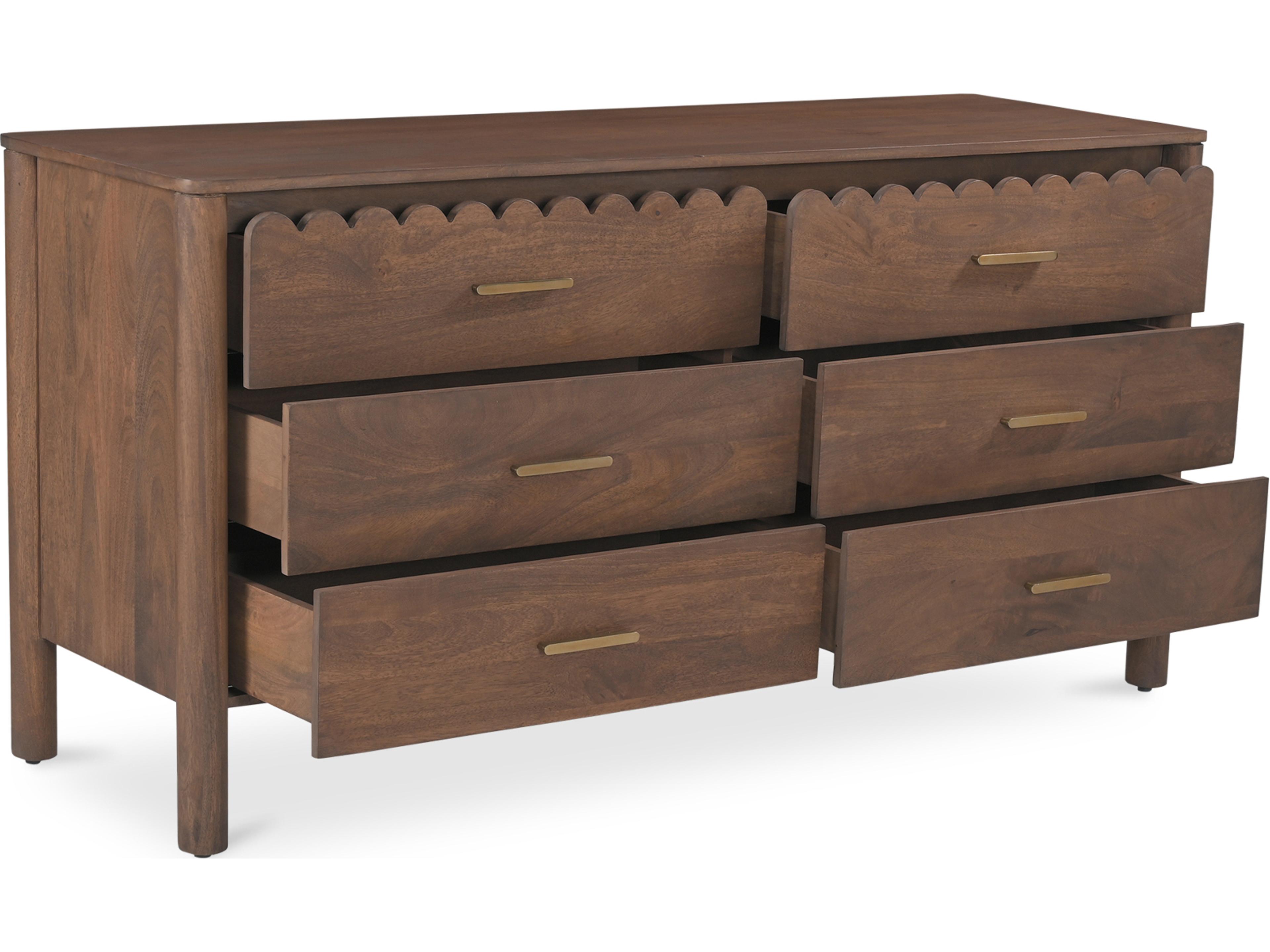Moe's Home Wiley 6-Drawers Mango Wood Double Dresser