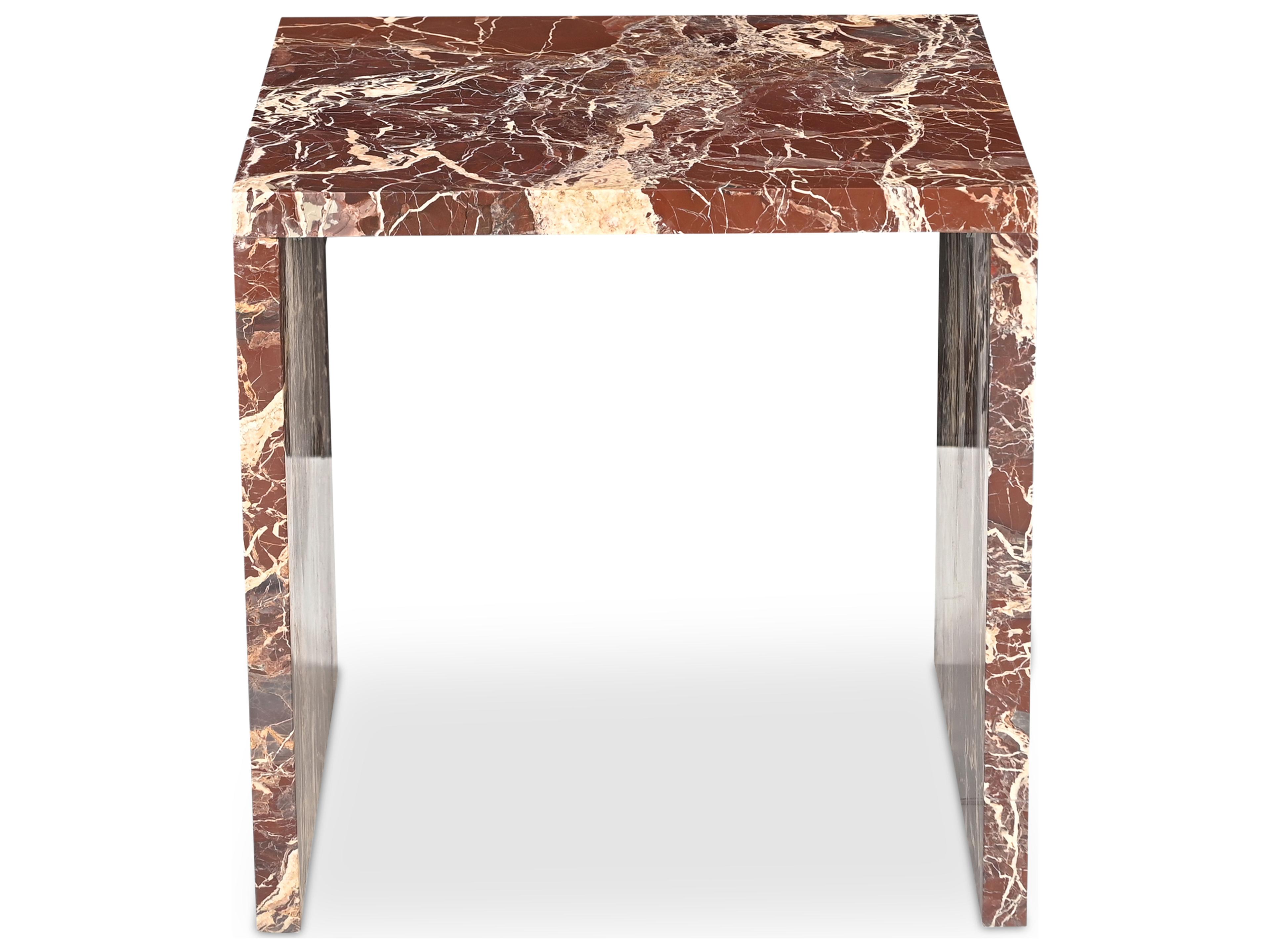 Moe's Home Rosa Accent Table Rosso Levanto Marble
