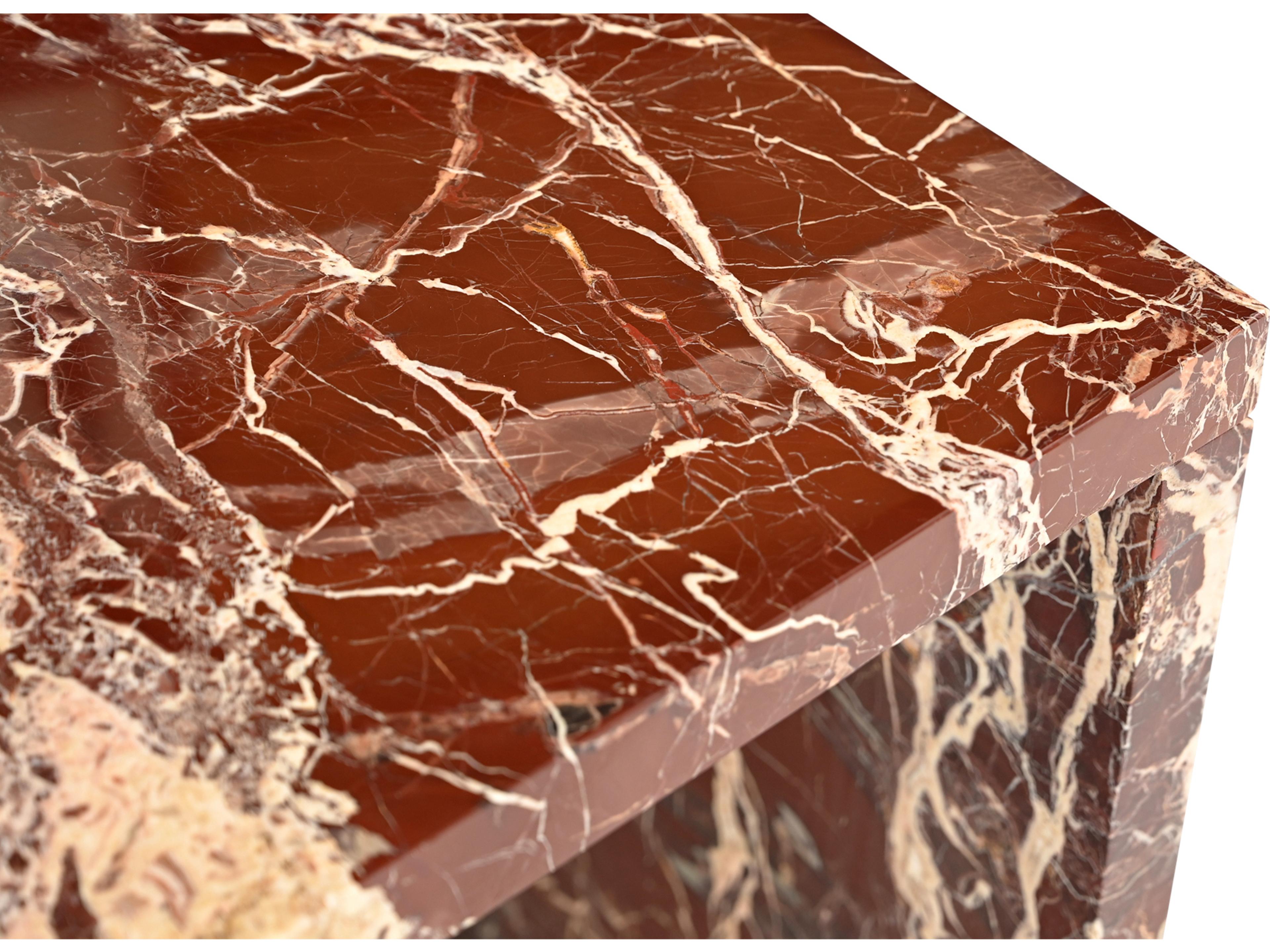 Moe's Home Rosa Accent Table Rosso Levanto Marble