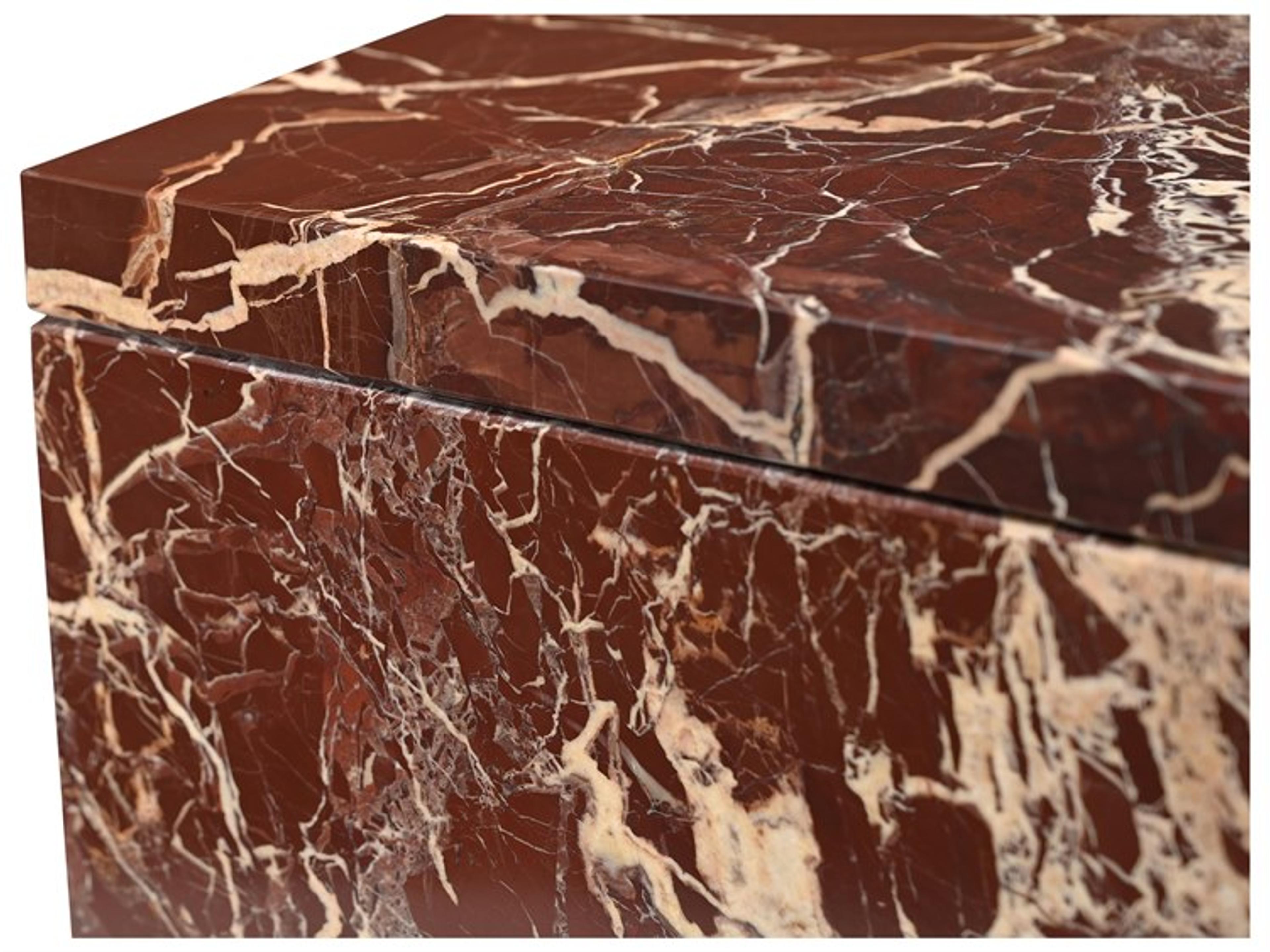 Moe's Home Rosa Accent Table Rosso Levanto Marble