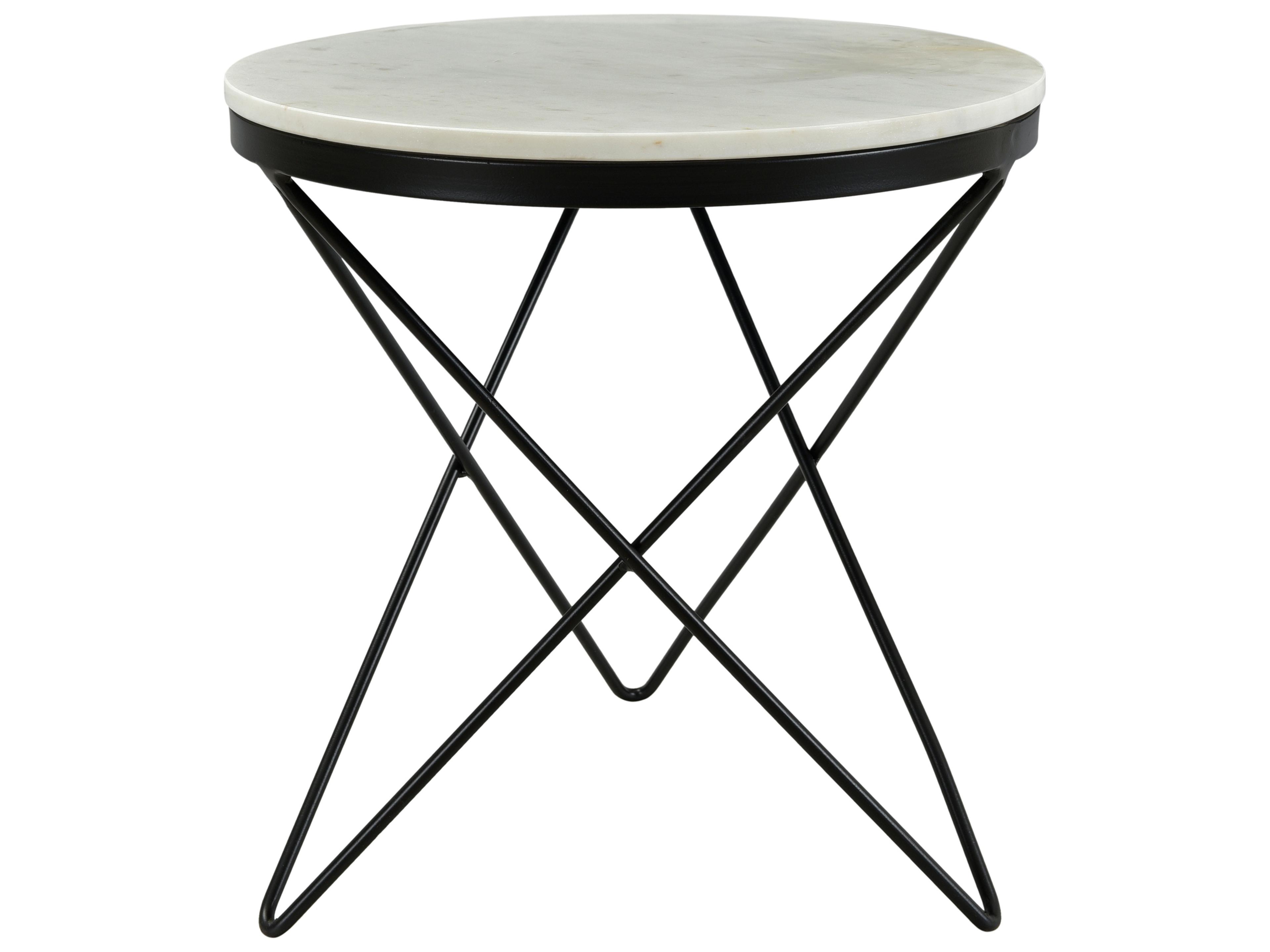 Moe's Home Haley Round Marble Black End Table