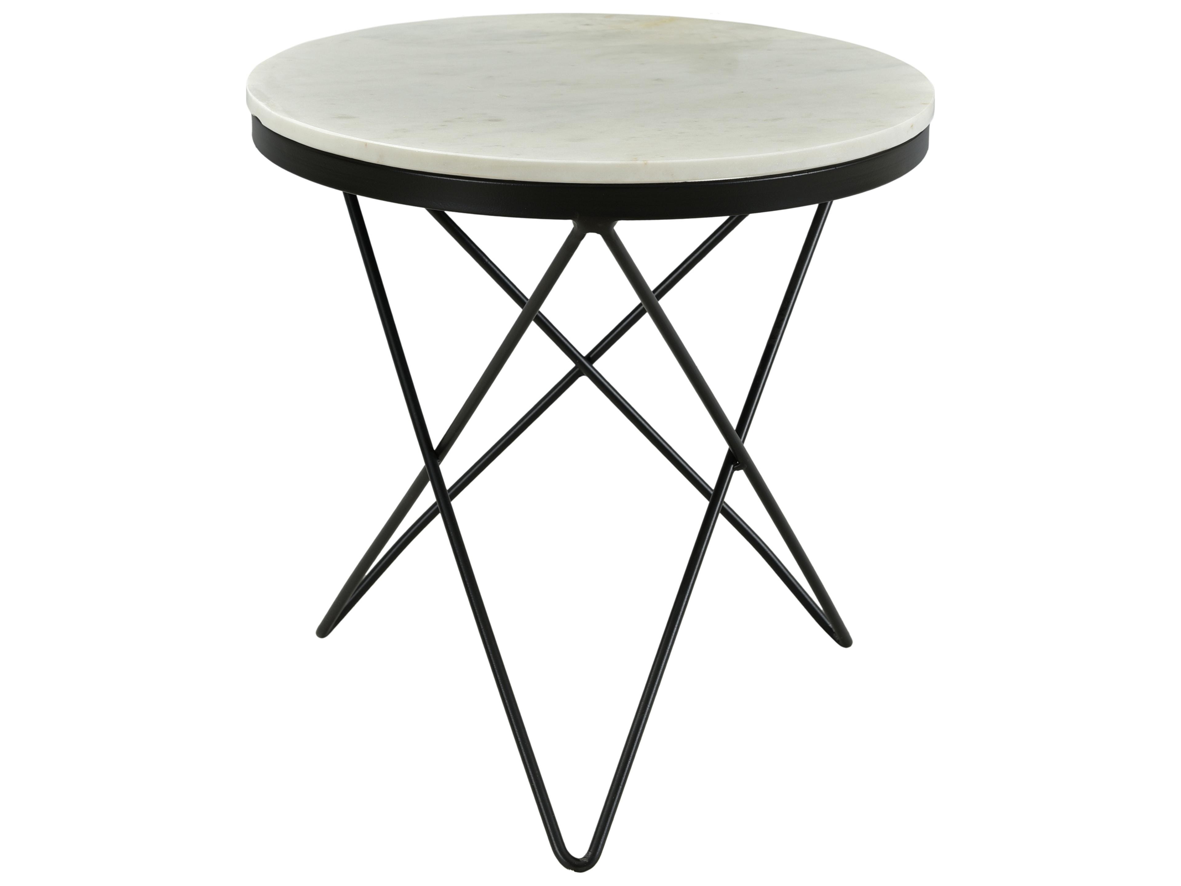 Moe's Home Haley Round Marble Black End Table