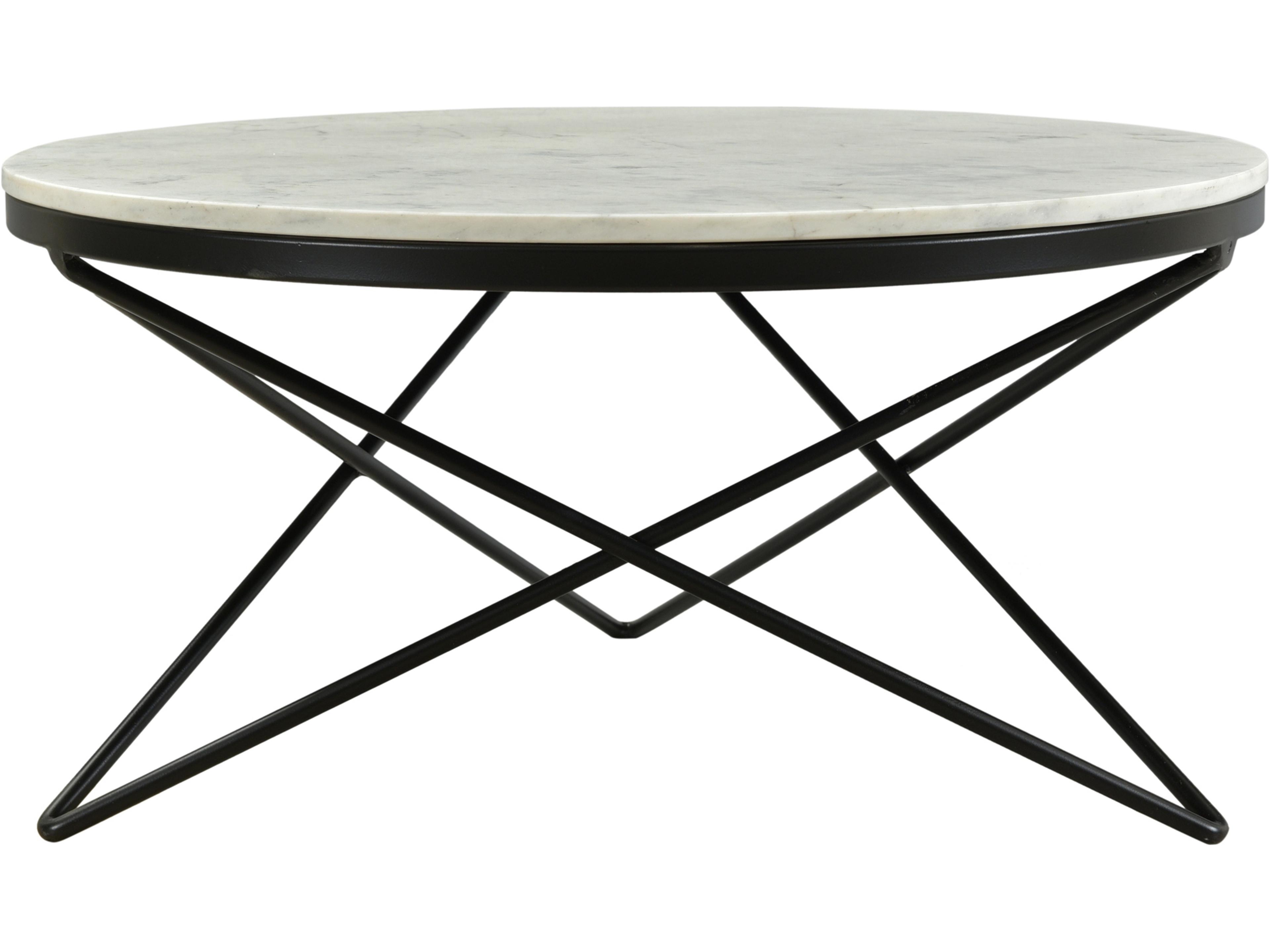 Haley Round Marble Black Coffee Table