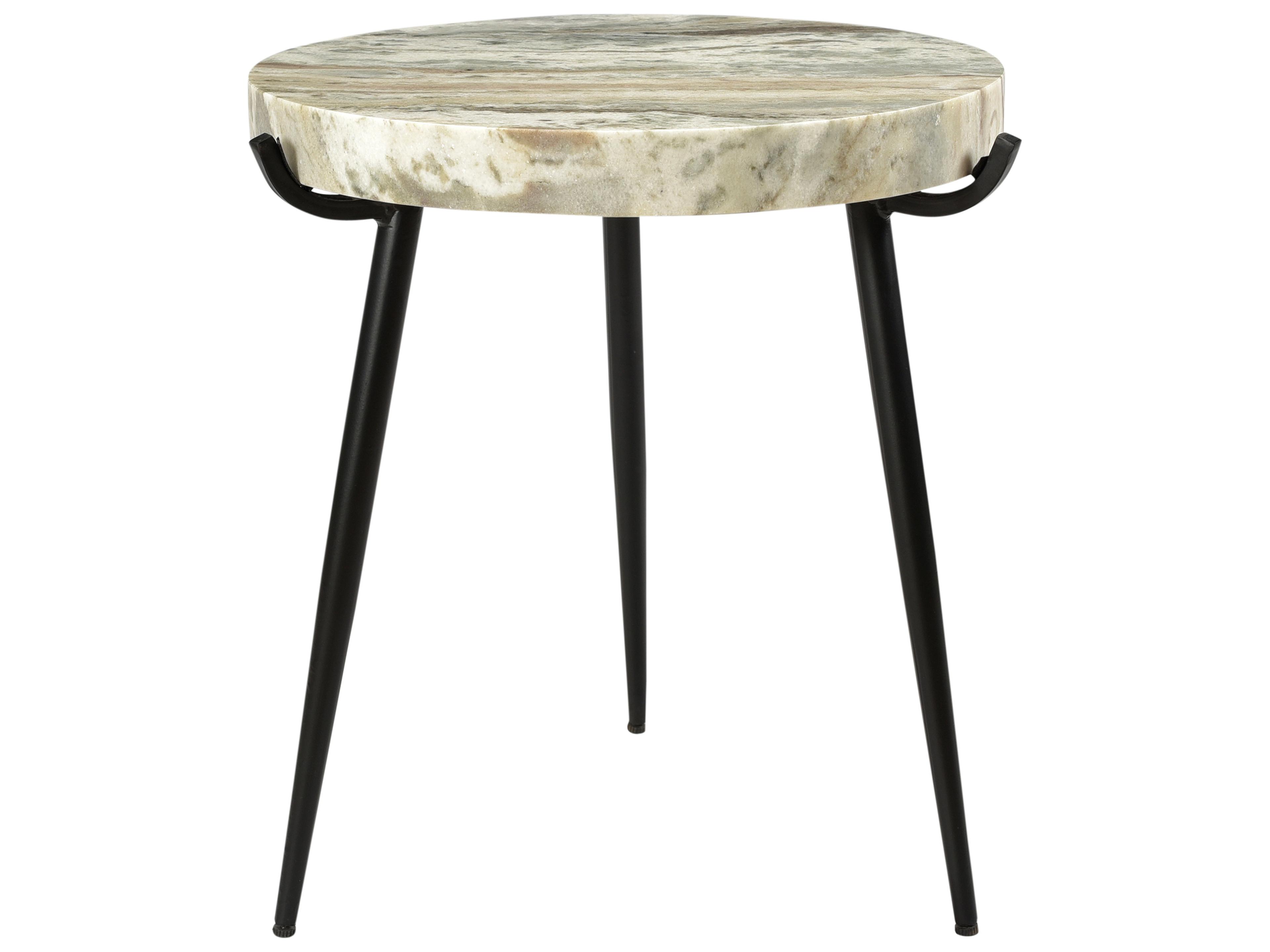 Moe's Home Round Marble Light Brown End Table