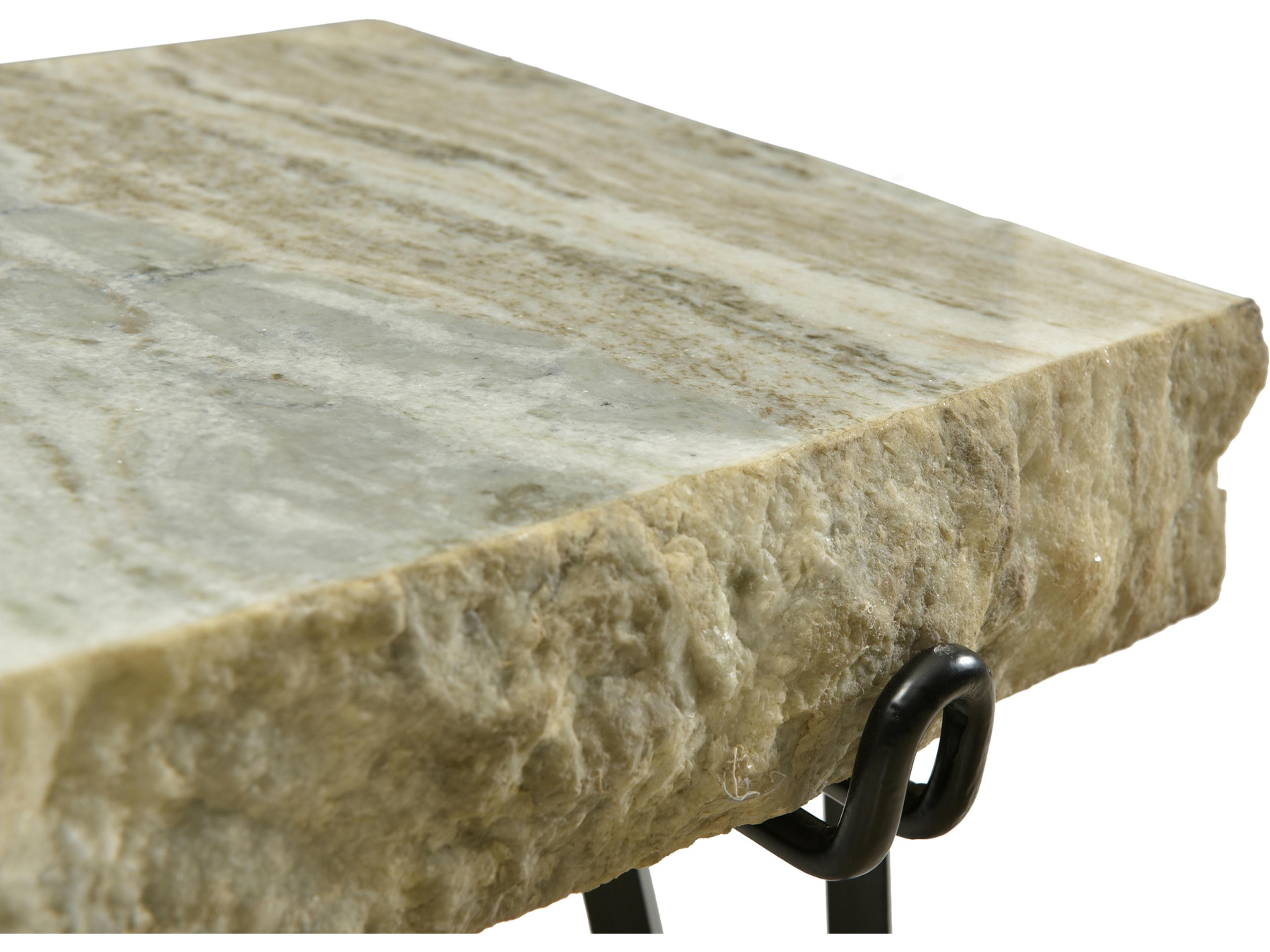 Moe's Home Alpert Rectangular Marble Light Brown End Table