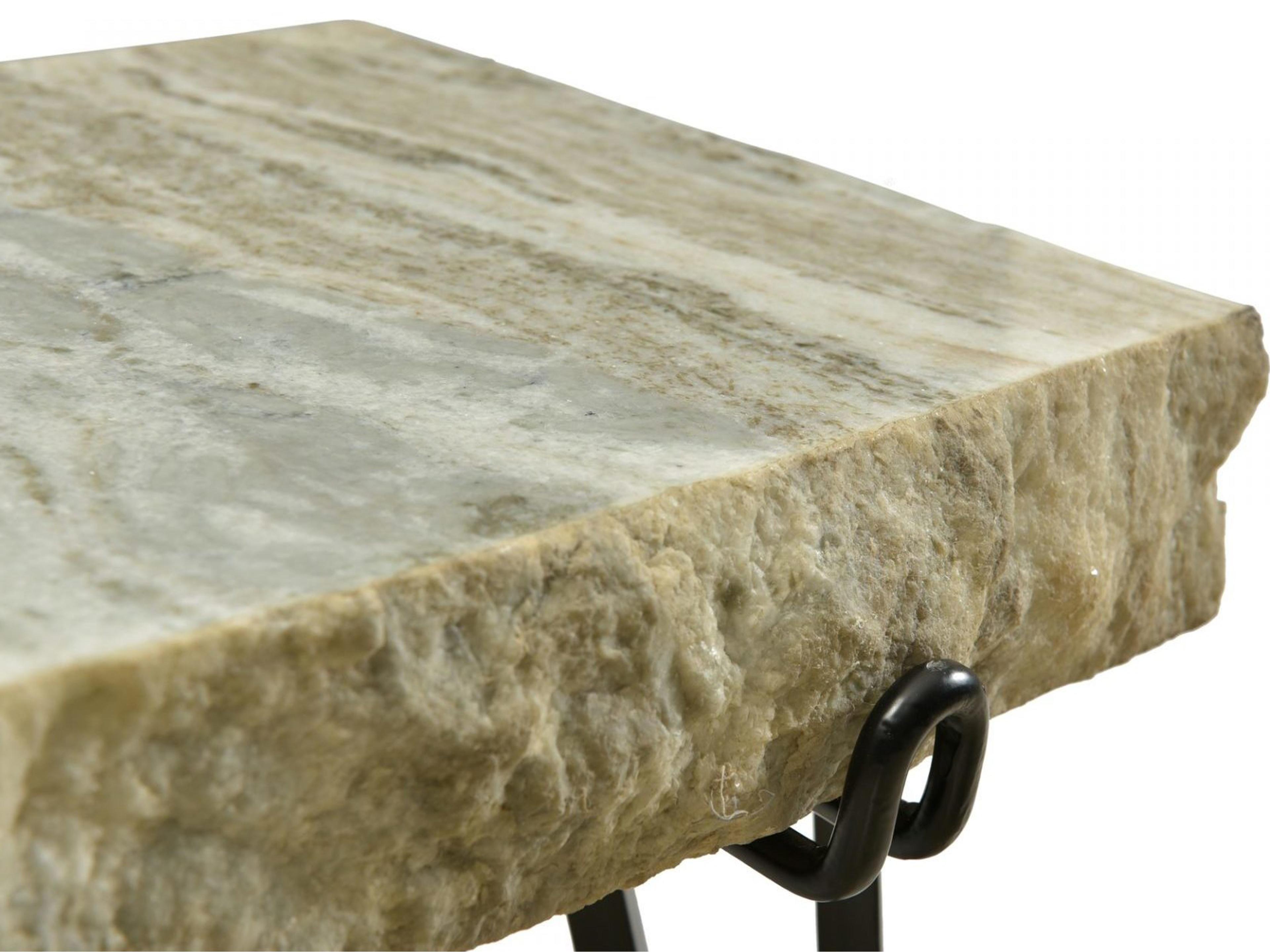 Moe's Home Alpert Rectangular Marble Light Brown End Table