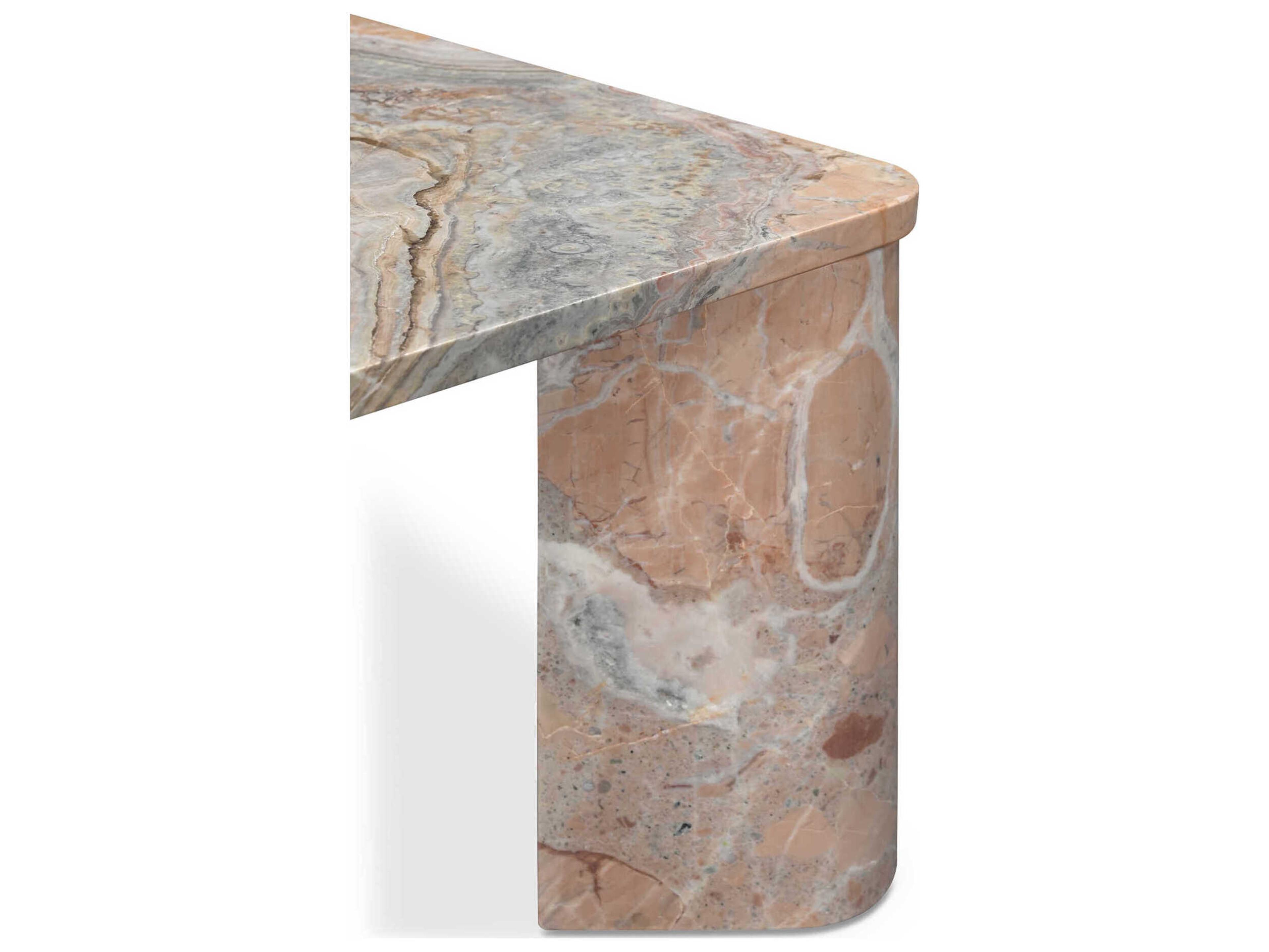 Moe's Home Segment Square Marble Orange Coffee Table