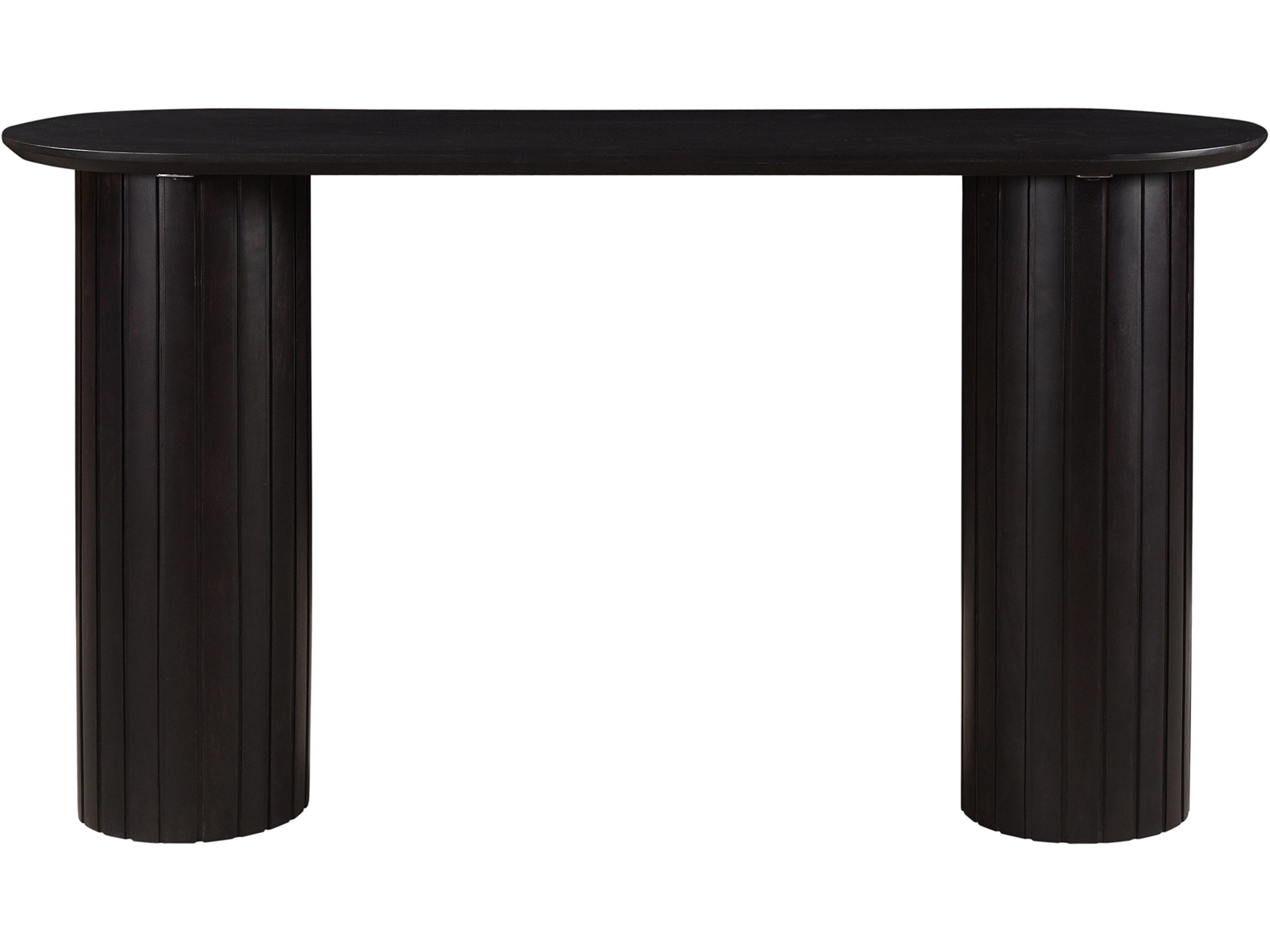 Povera Oval Wood Black Console Table