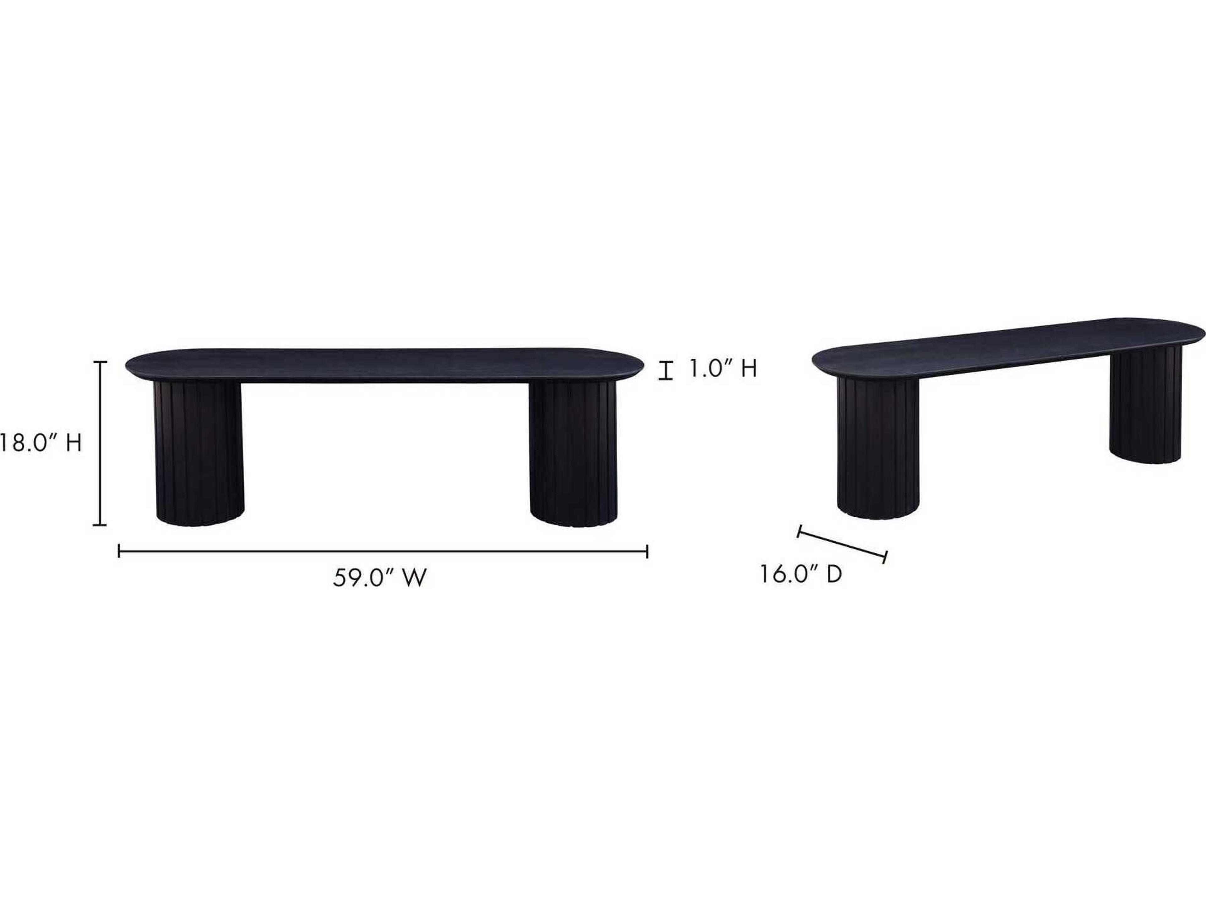 Moe's Home Povera Black Accent Bench