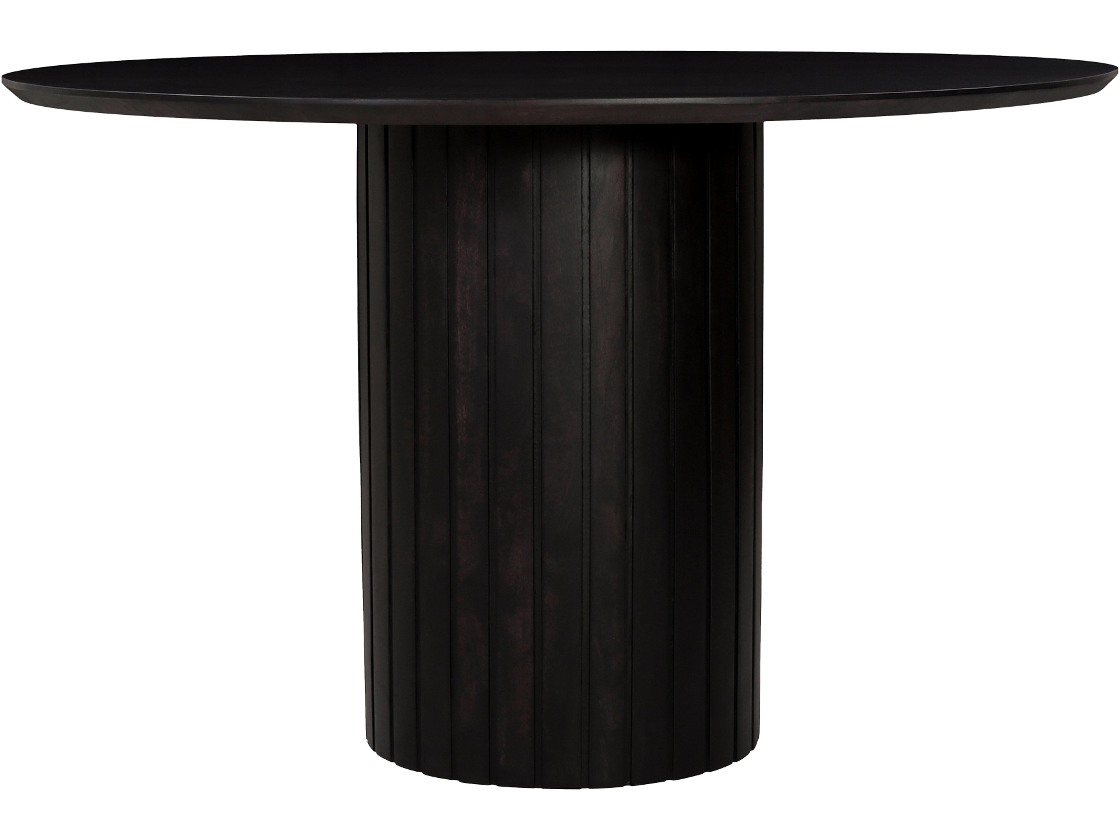 Povera Round Wood Black Dining Table