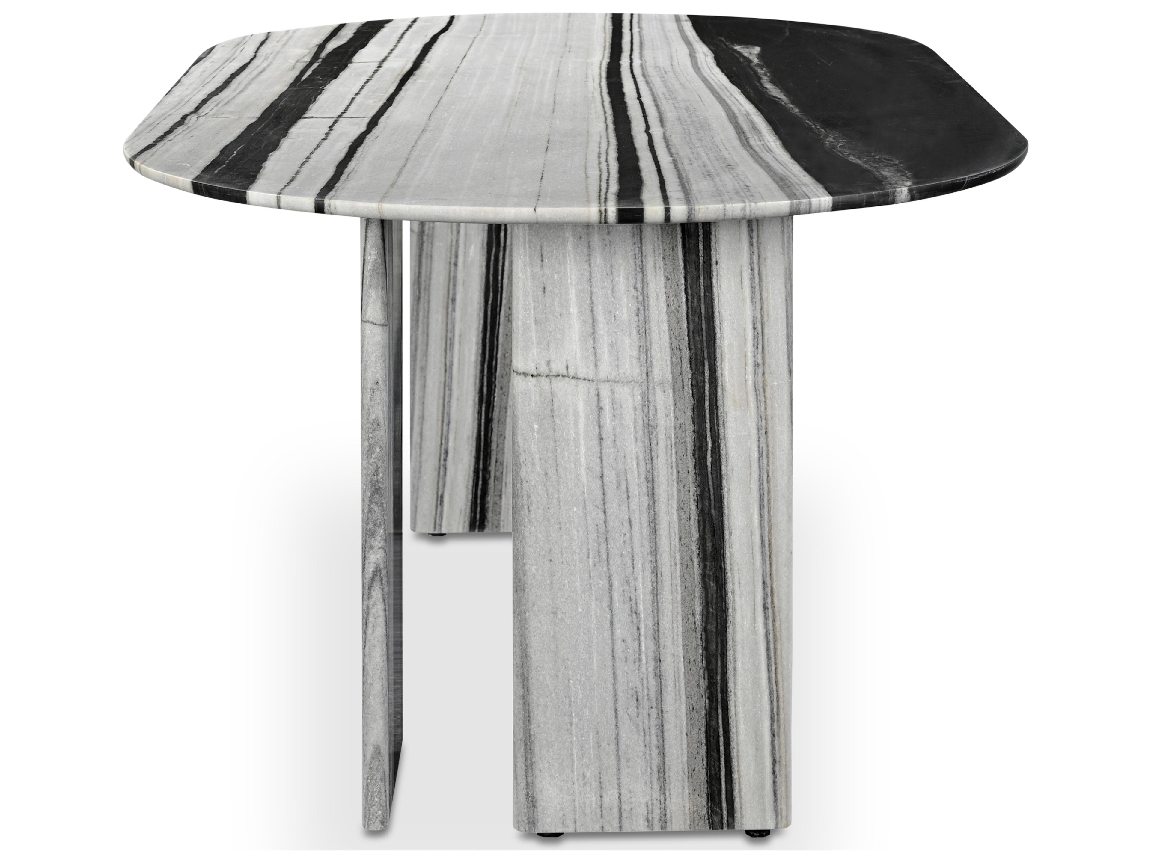 Moe's Home Celia Oval Dining Table Panda Marble