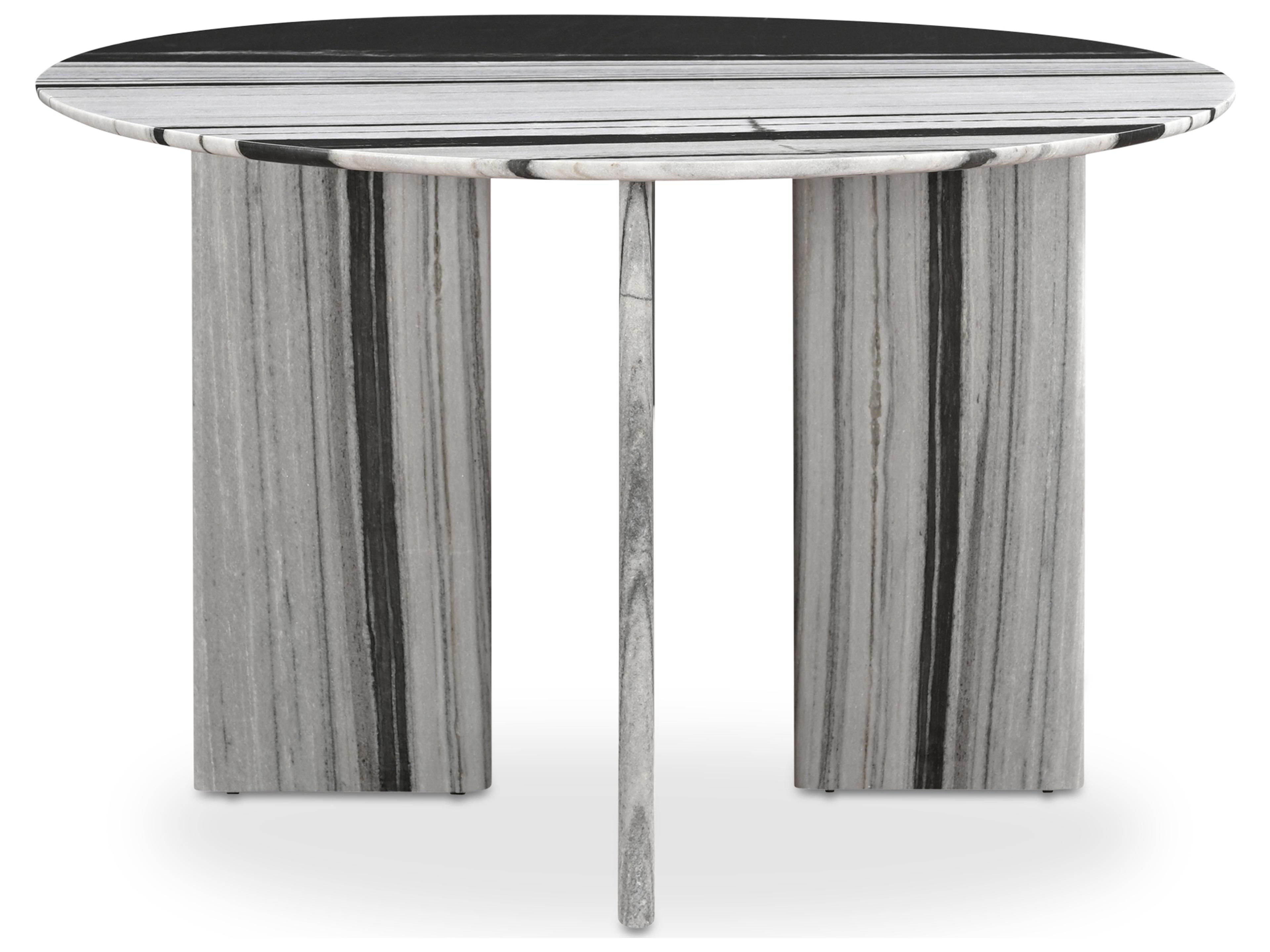 Moe's Home Celia Round Dining Table Panda Marble