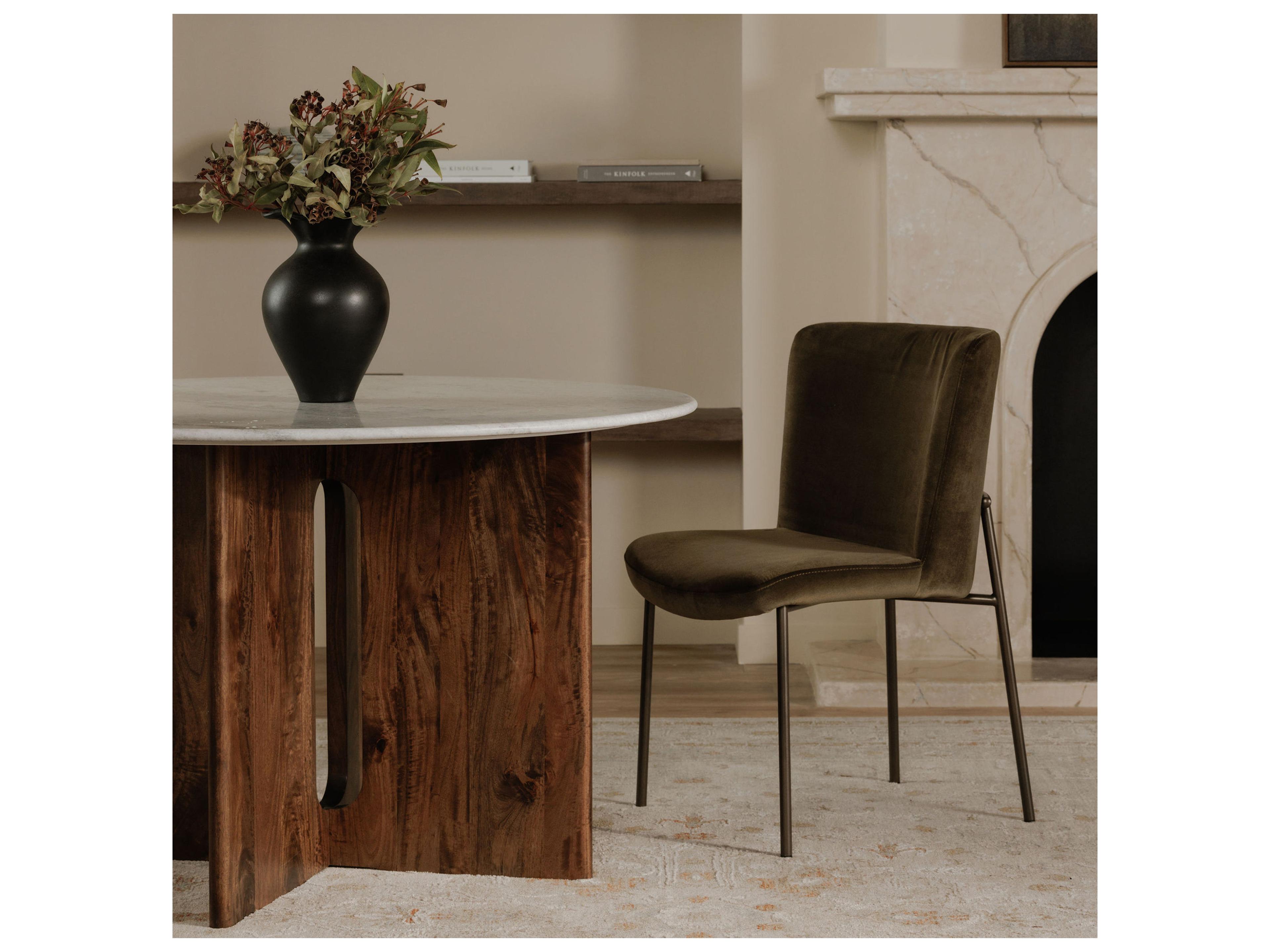 Moe's Home Stanley Round Marble Dining Table